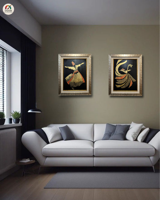 "Whirling Dervish Sufi Dance Wall Frame Set – 24x30 Inches"