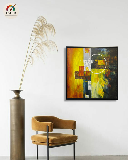 Abstract Geometric Painting – Modern Wall Art (30 x 30 inches)