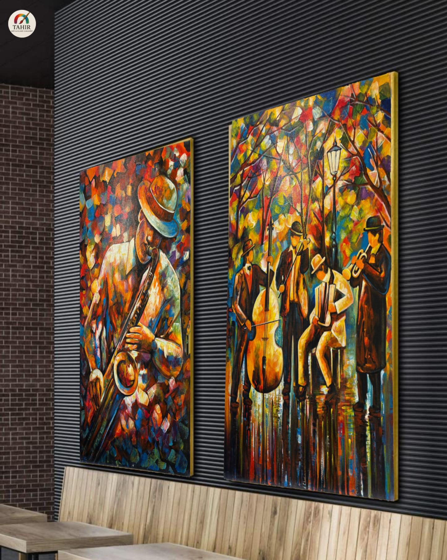 Jazz Vibes Wall Art Set (2 Pieces) β 24x36 Inches | Colorful Abstract Music Paintings