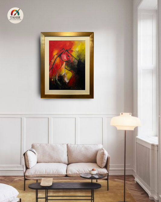 "Fiery Freedom" – Abstract Horse Painting