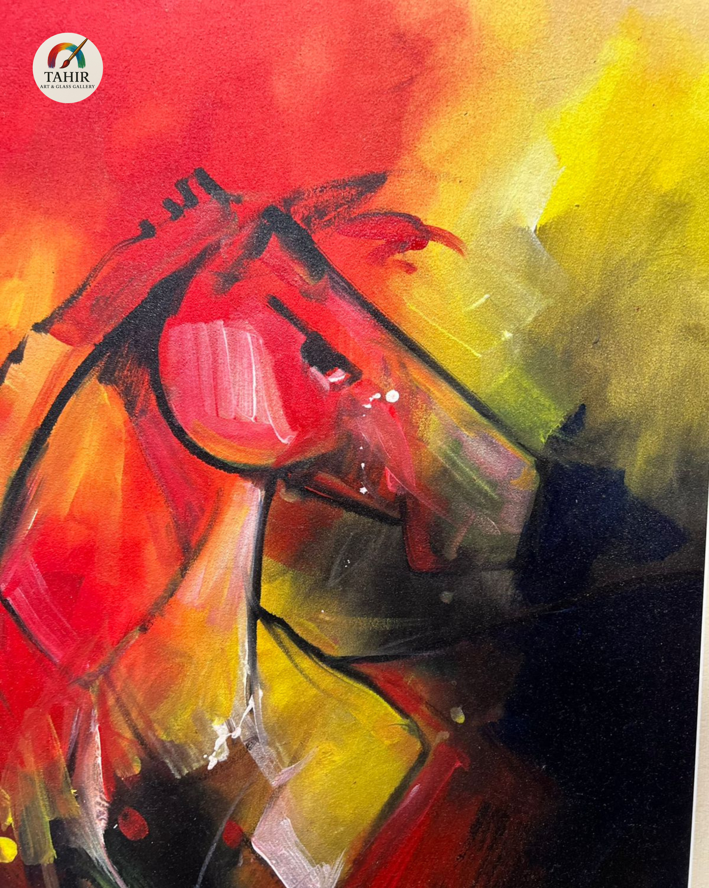 "Fiery Freedom" – Abstract Horse Painting