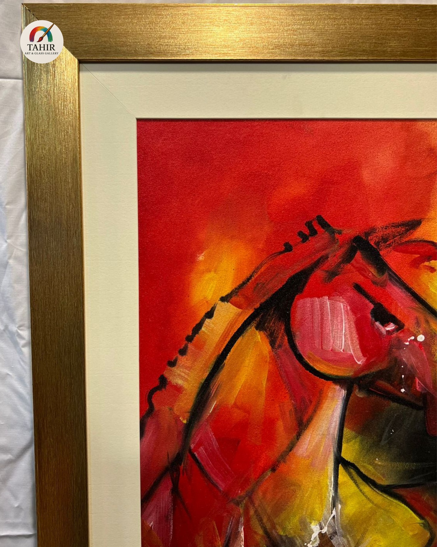 "Fiery Freedom" – Abstract Horse Painting