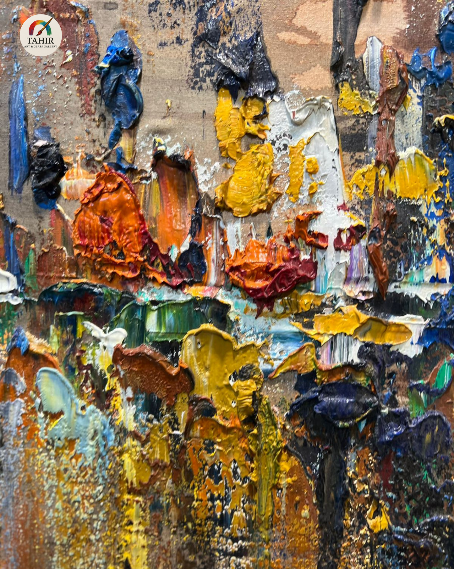 "Urban Symphony – Textured Abstract Painting (24 x 30 Inches)"