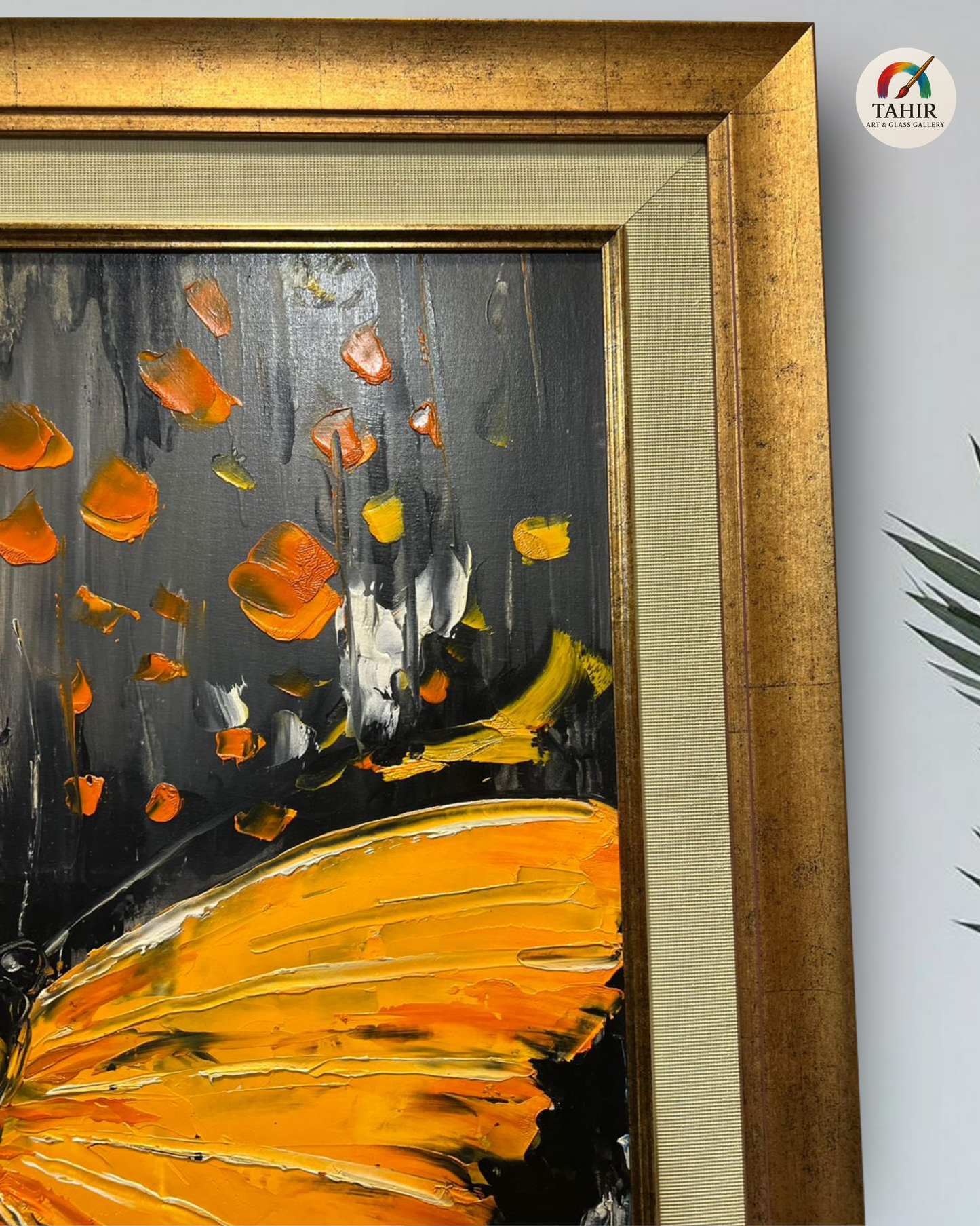 "Golden Elegance – Hand-Painted Butterfly Art on Canvas" size (30x42")