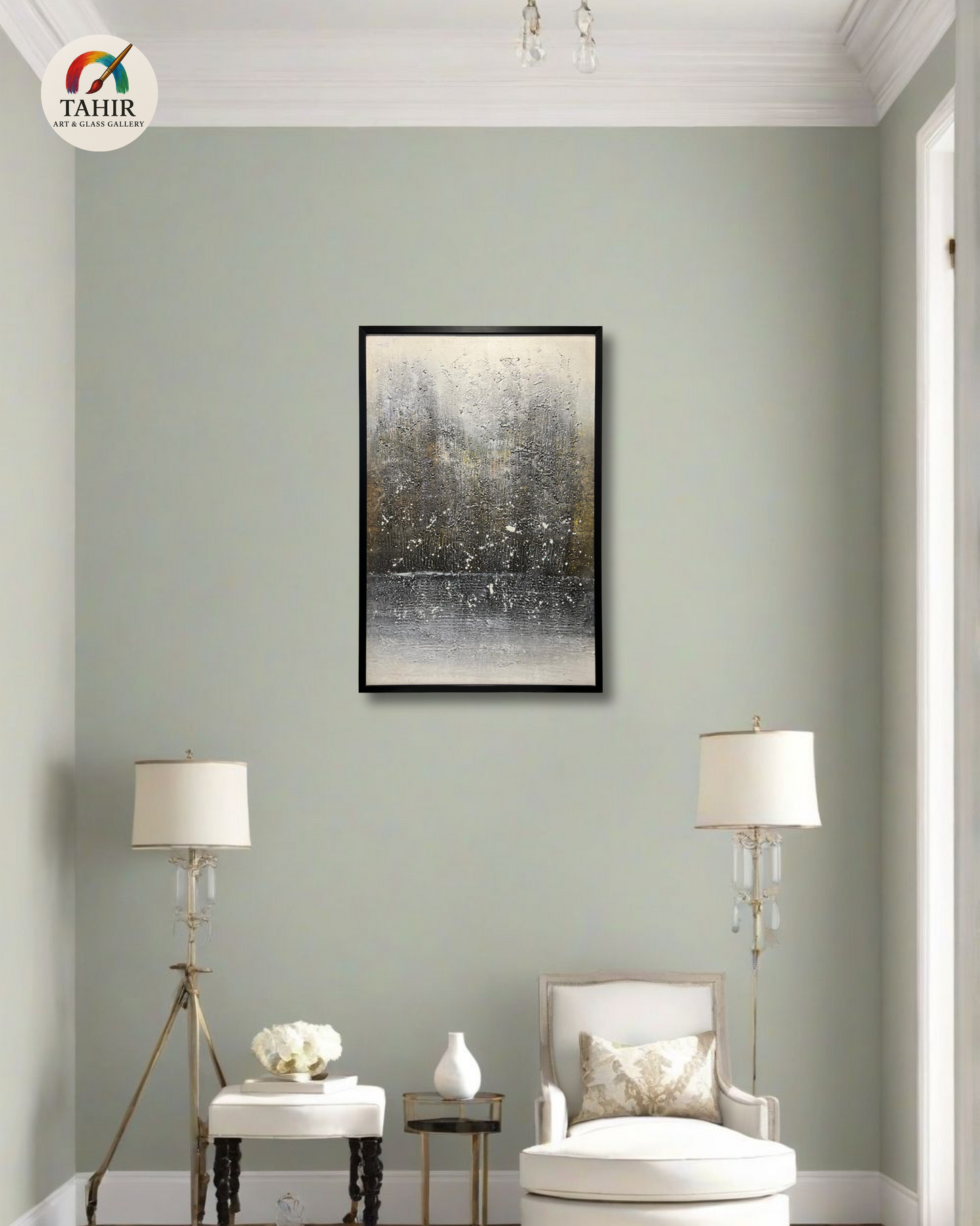 Textured Abstract Wall Art – 24x36 Inch | Monochrome Minimalist Painting