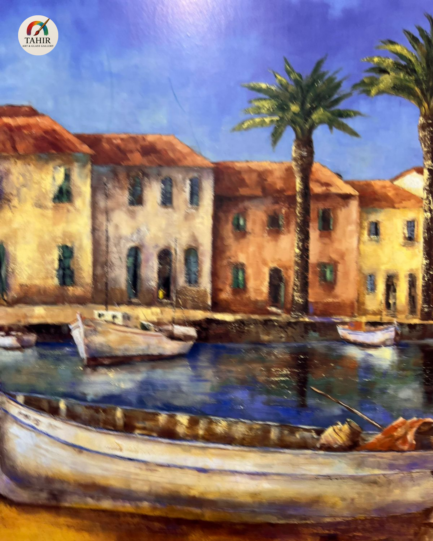 Mediterranean Harbor Sheet Print – 18x24 Inches | Framed Coastal Landscape Art