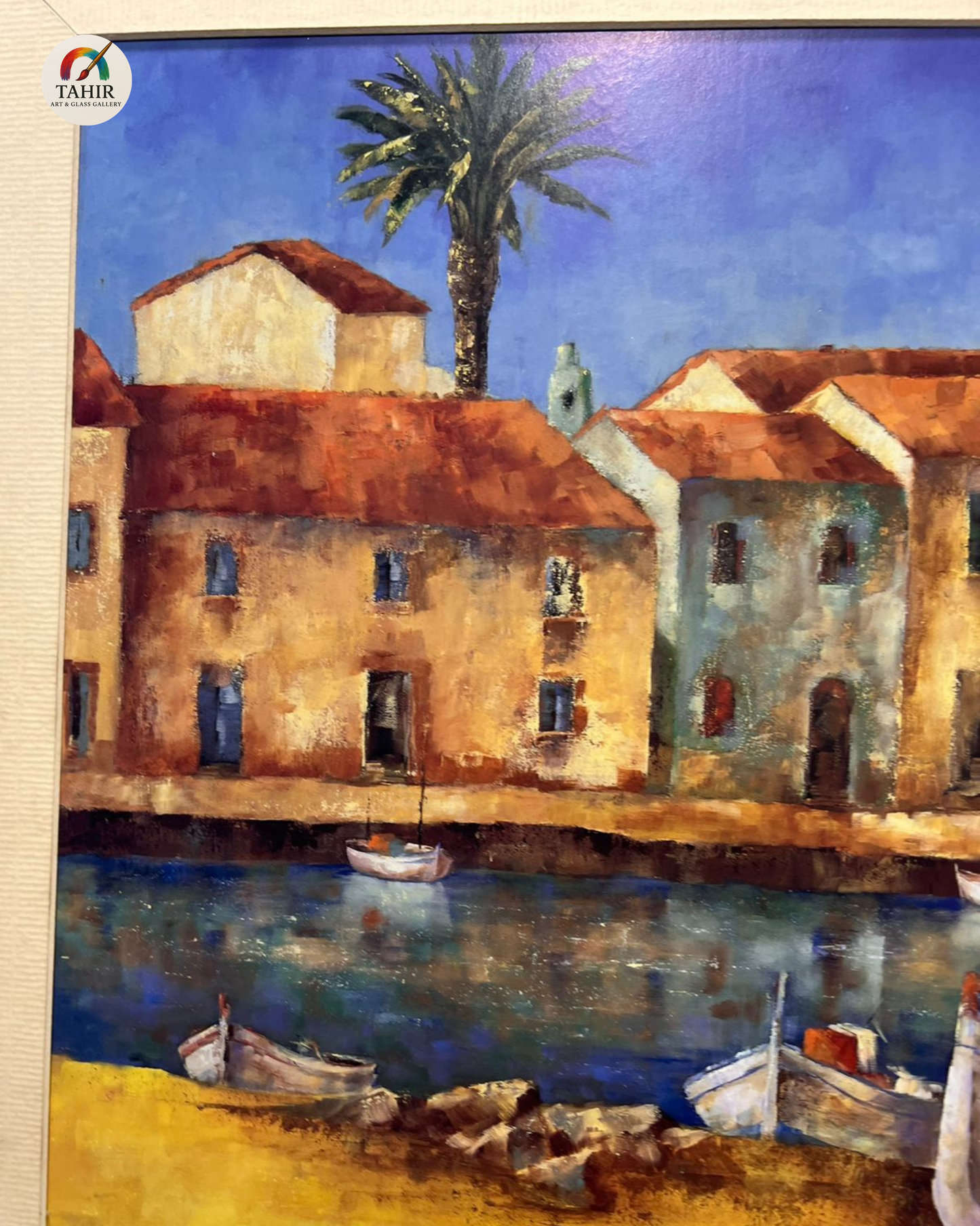 Mediterranean Harbor Sheet Print – 18x24 Inches | Framed Coastal Landscape Art