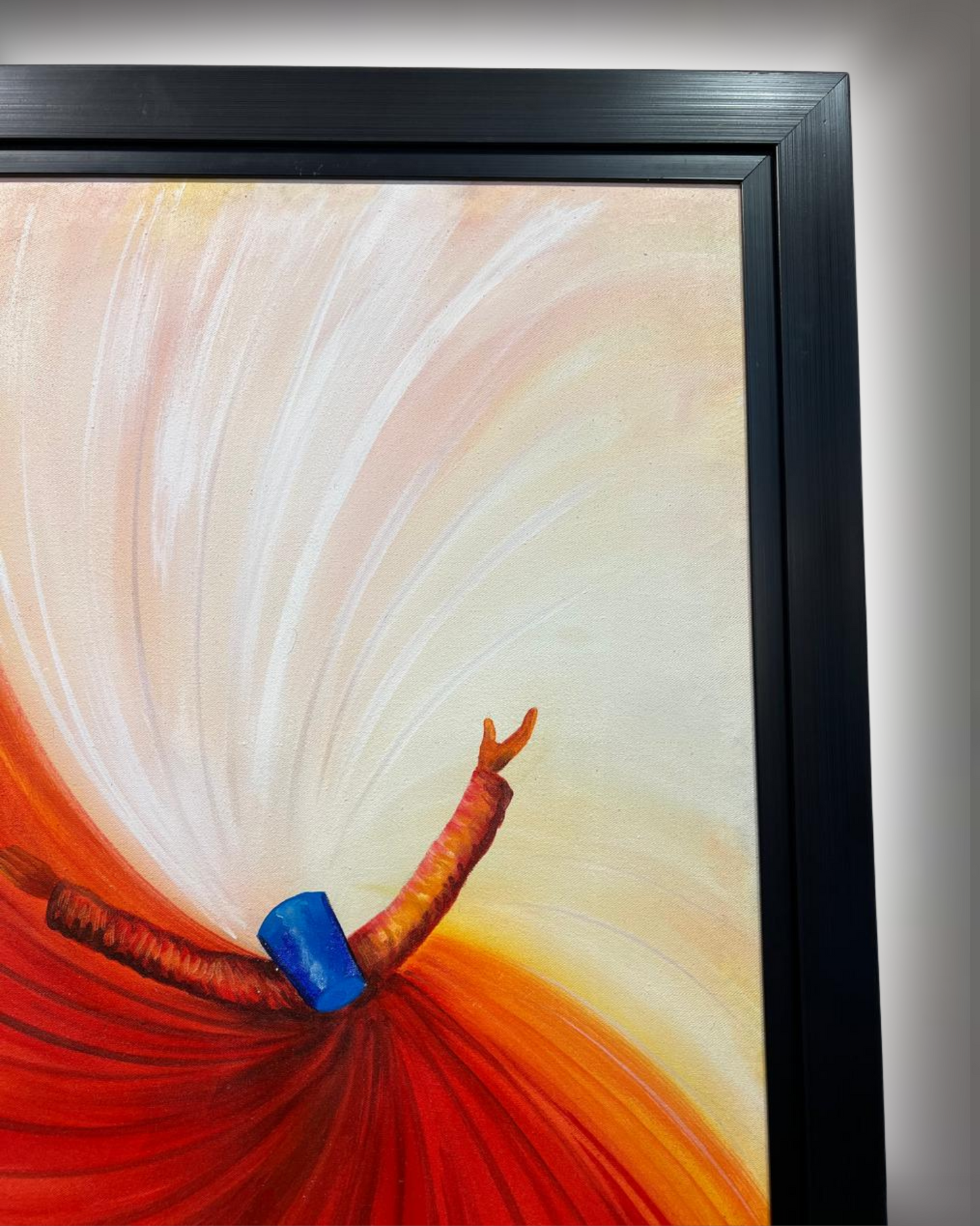 "Whirl of Devotion – Sufi Dervish Handmade Painting (30x42”)