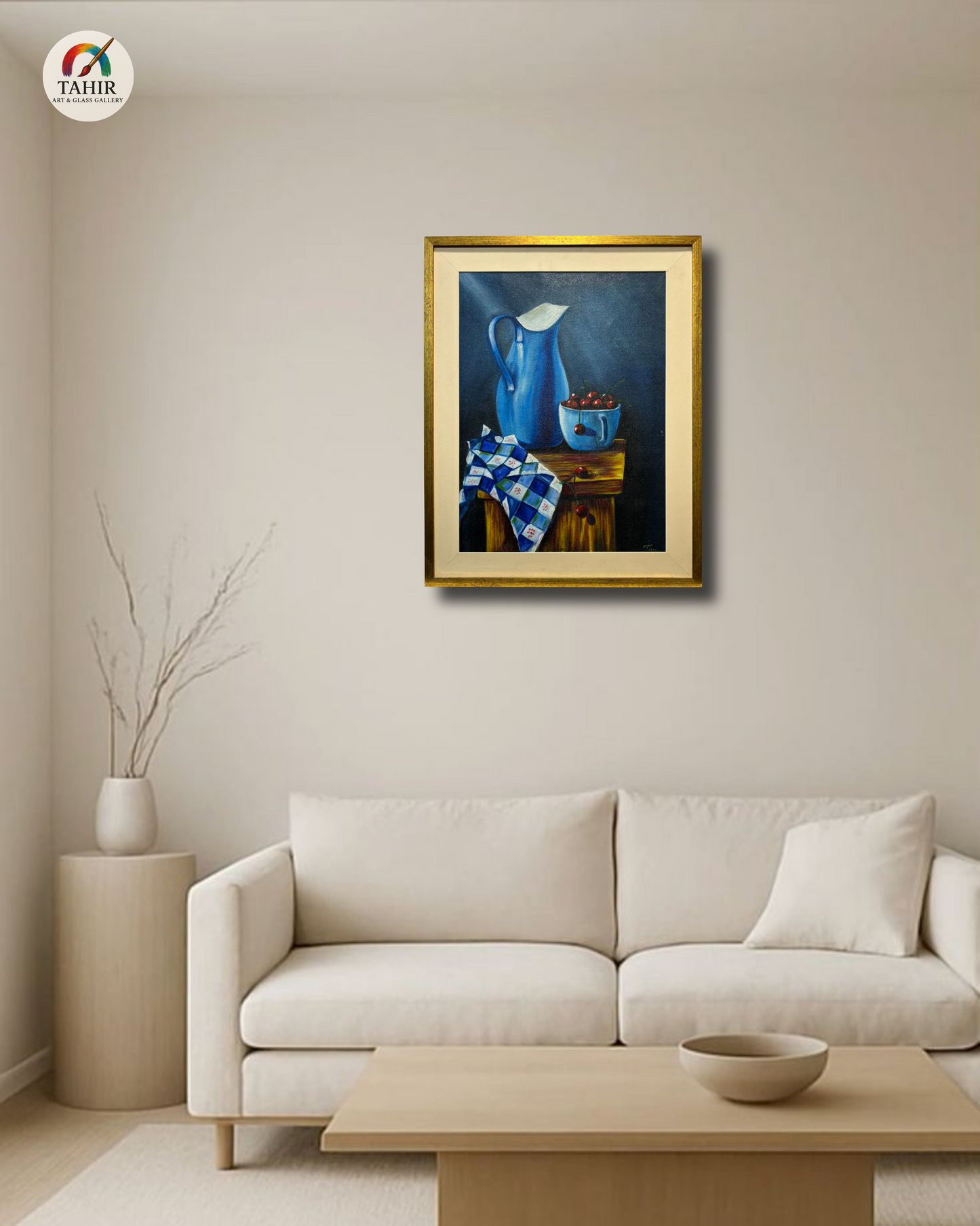 "Still Life with Cherries & Blue Jug – Classic Wall Art (24 x 30 Inches)"