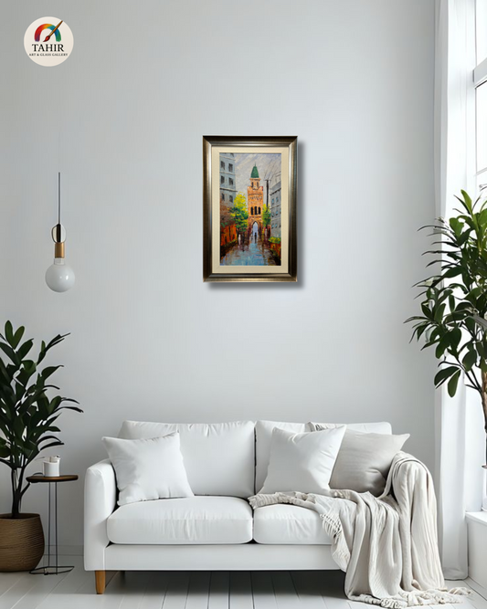 "Heritage Street View – Hand-Painted Wall Art (18 x 30 Inches)"