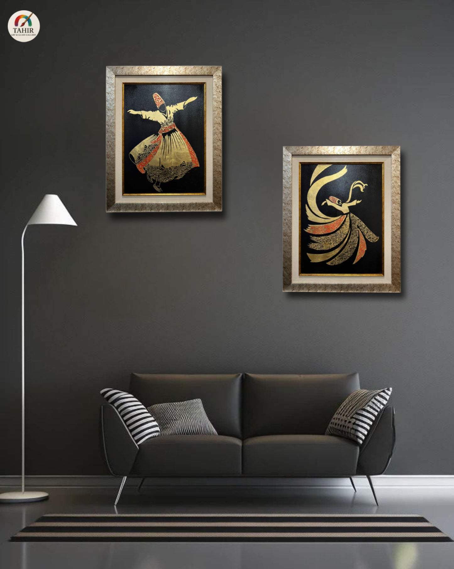 "Whirling Dervish Sufi Dance Wall Frame Set – 24x30 Inches"