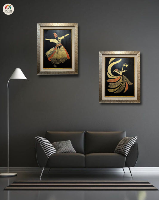 "Whirling Dervish Sufi Dance Wall Frame Set – 24x30 Inches"