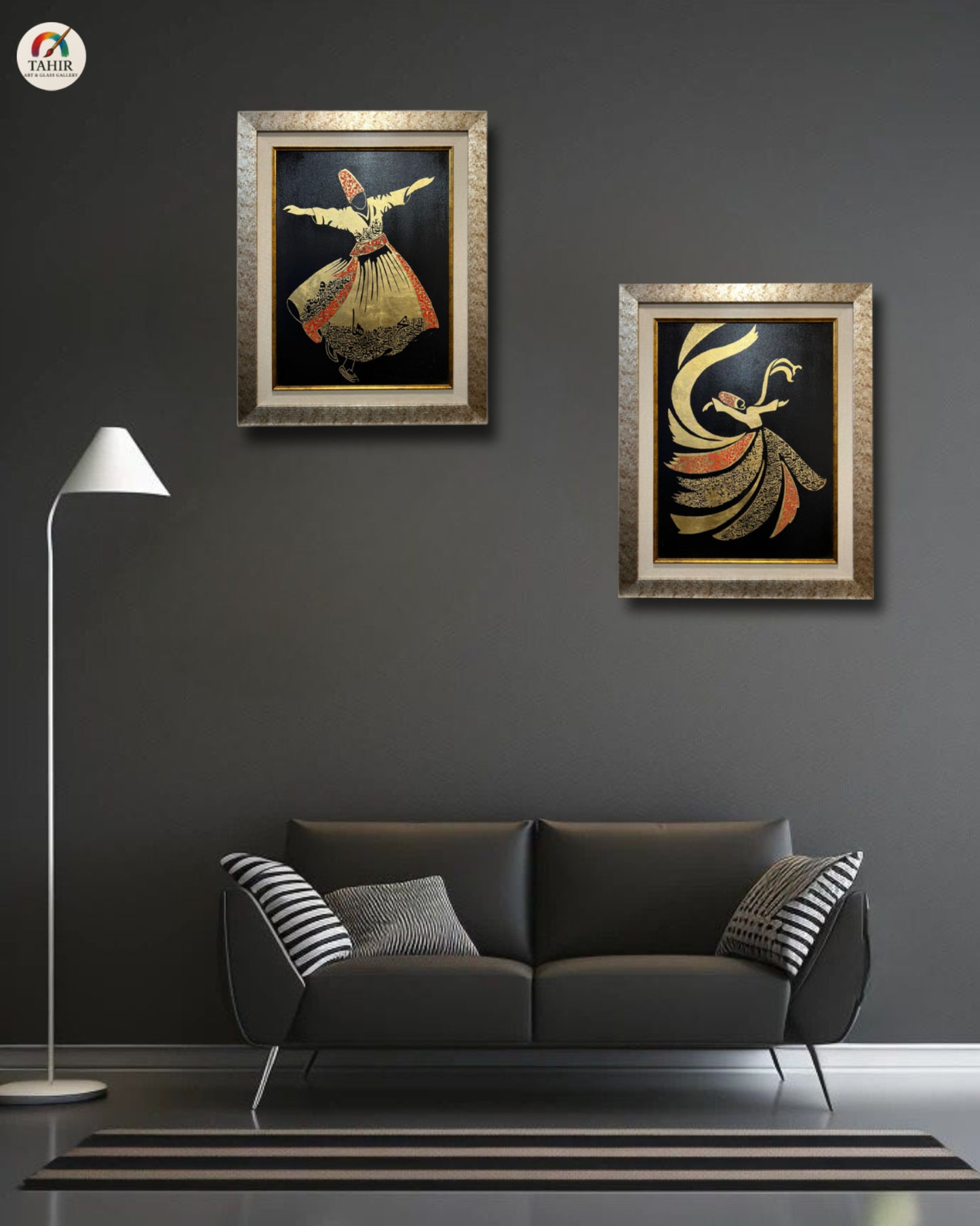 "Whirling Dervish Sufi Dance Wall Frame Set – 24x30 Inches"