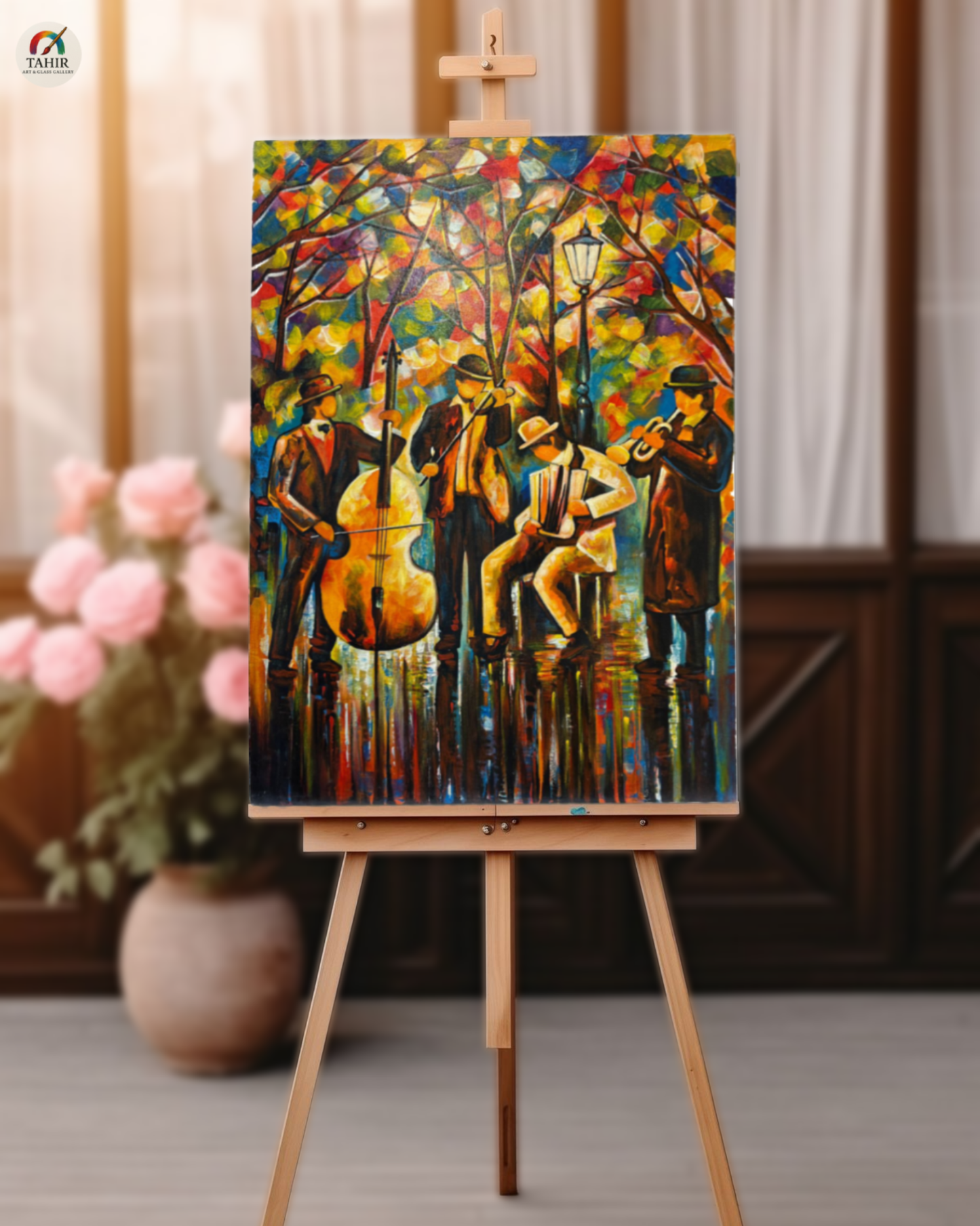 Jazz Vibes Wall Art Set (2 Pieces) – 24x36 Inches | Colorful Abstract Music Paintings