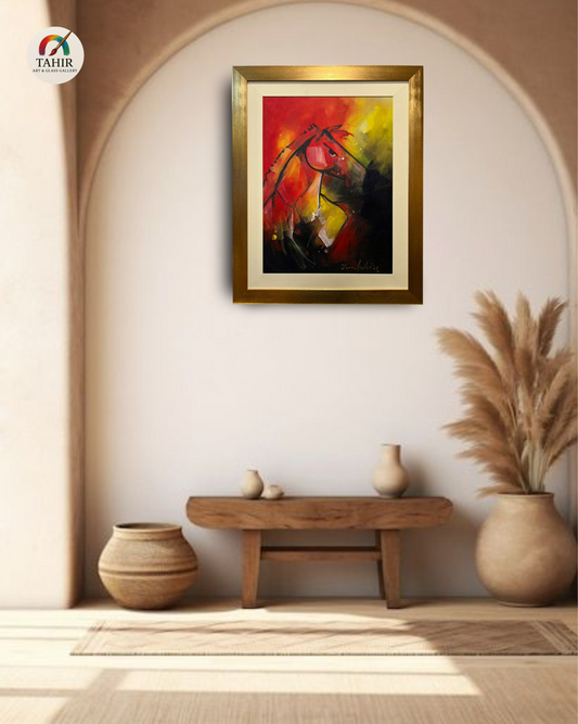 "Fiery Freedom" – Abstract Horse Painting