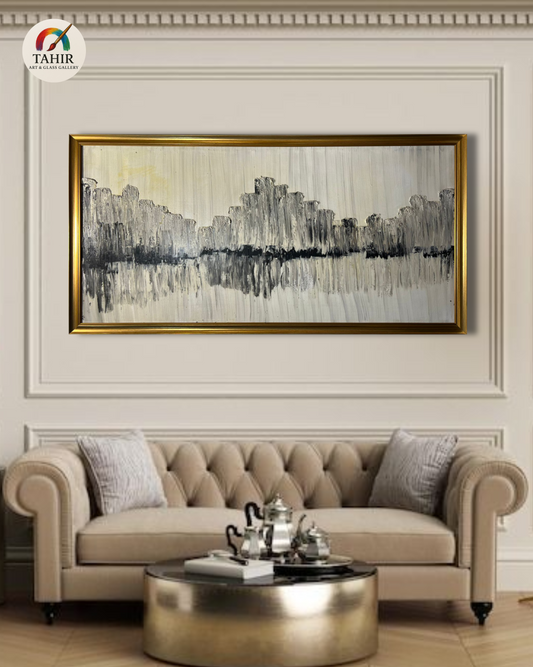 Large Abstract Wall Art – Handmade Oil Painting (24x48 Inches)