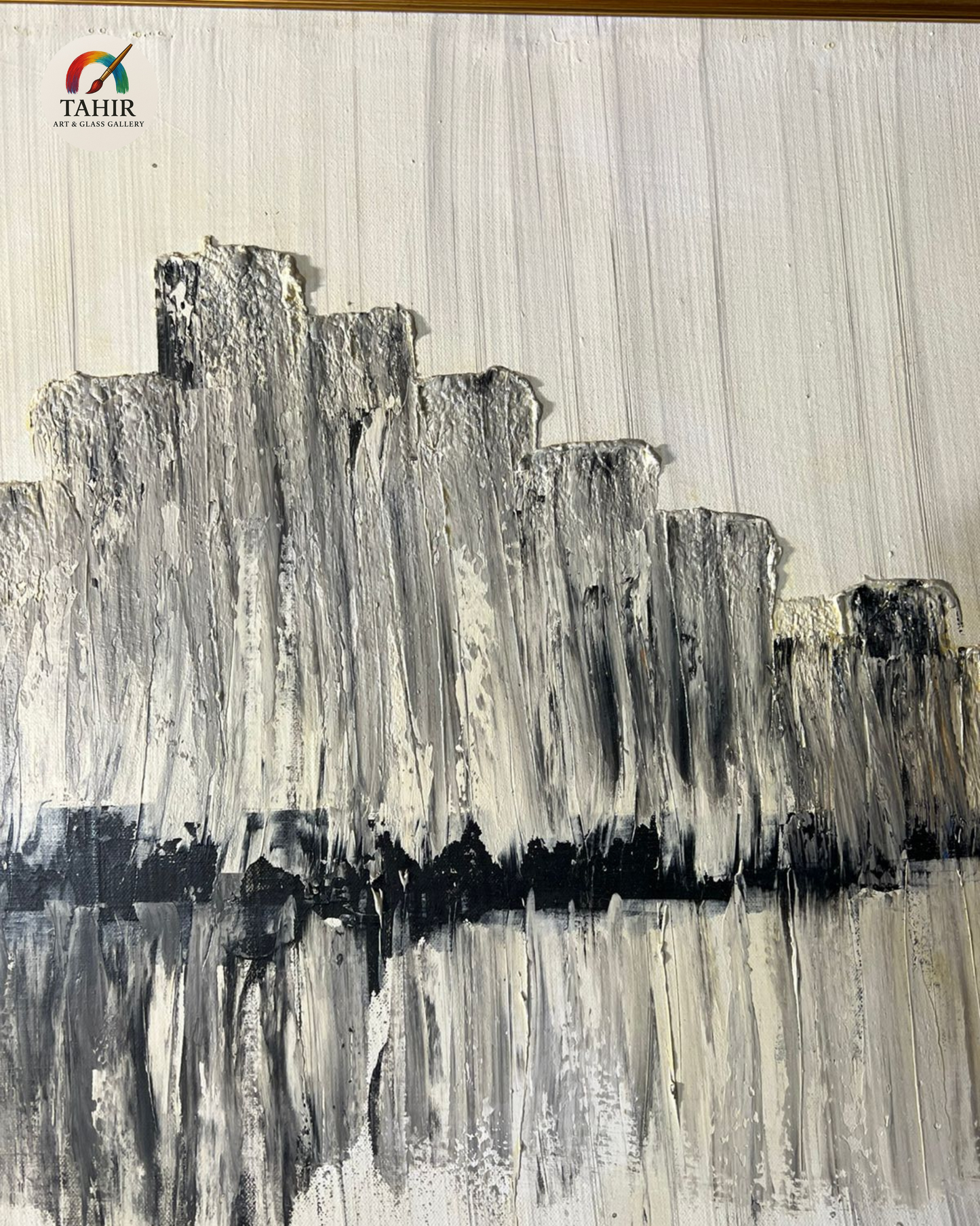 Large Abstract Wall Art – Handmade Oil Painting (24x48 Inches)