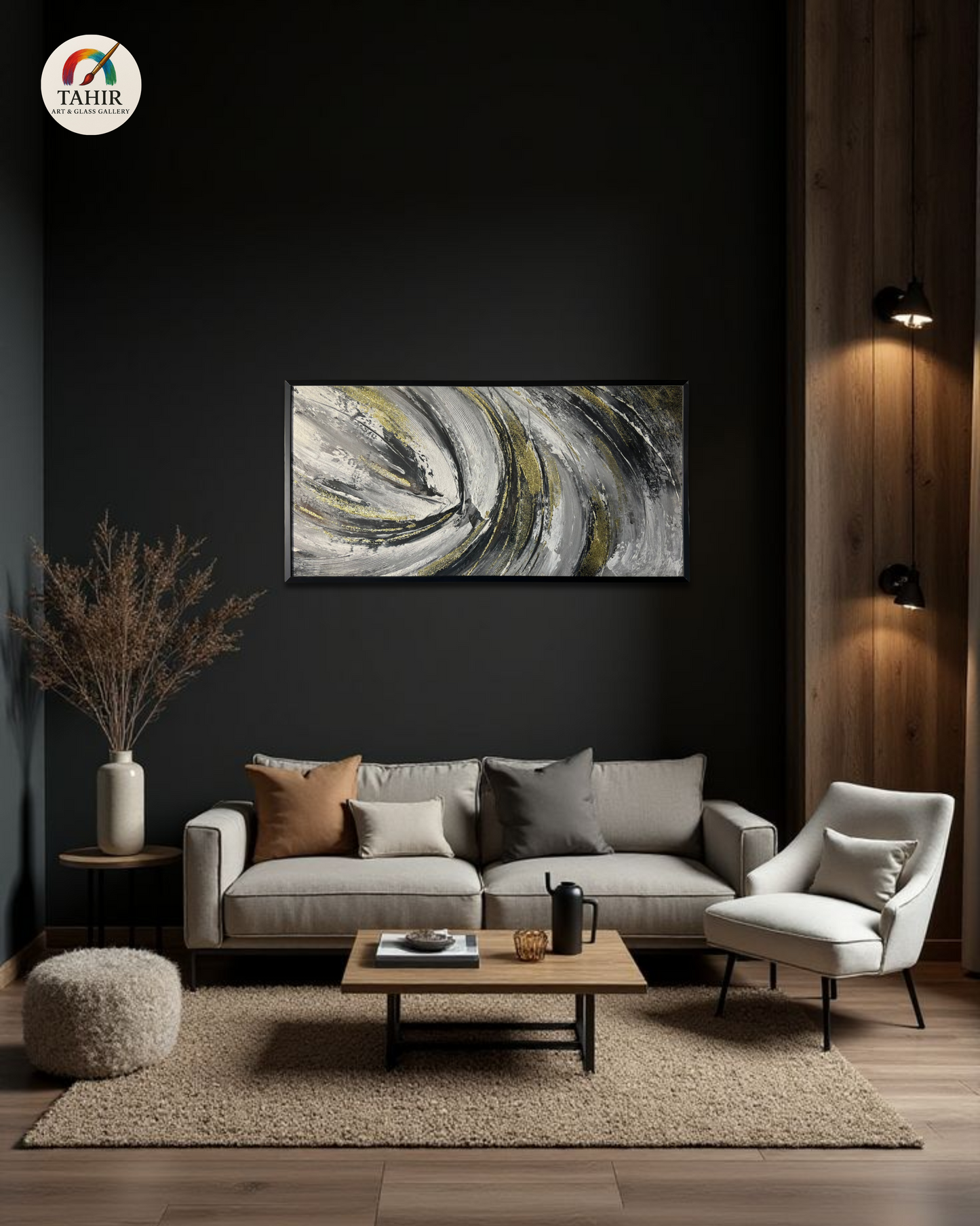 Abstract Swirl Modern Wall Art – 24x48 Inches |