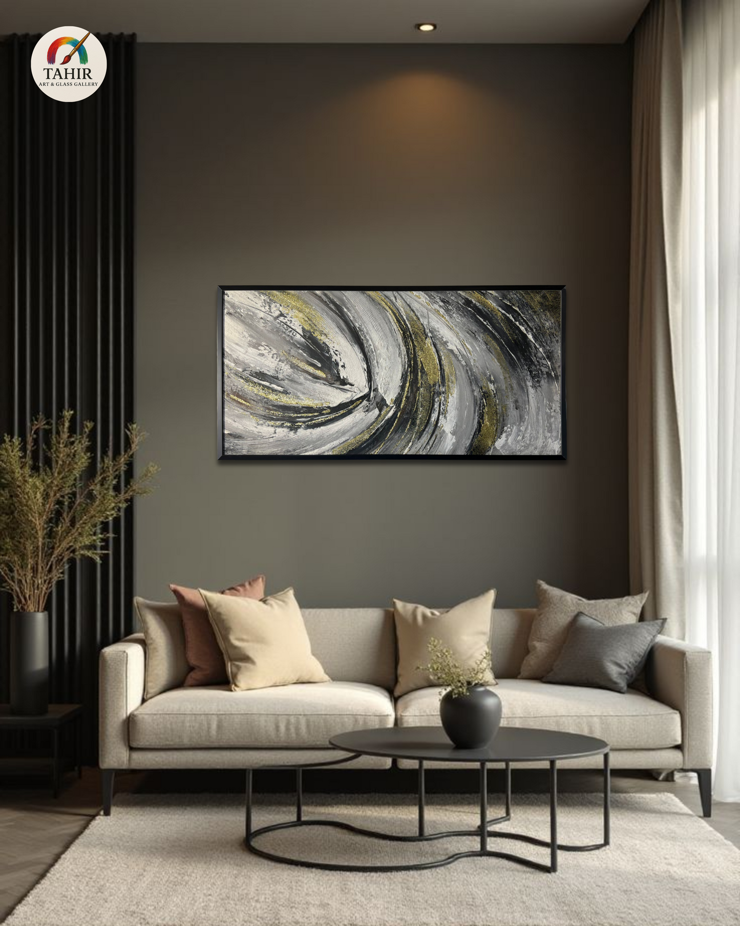 Abstract Swirl Modern Wall Art – 24x48 Inches |