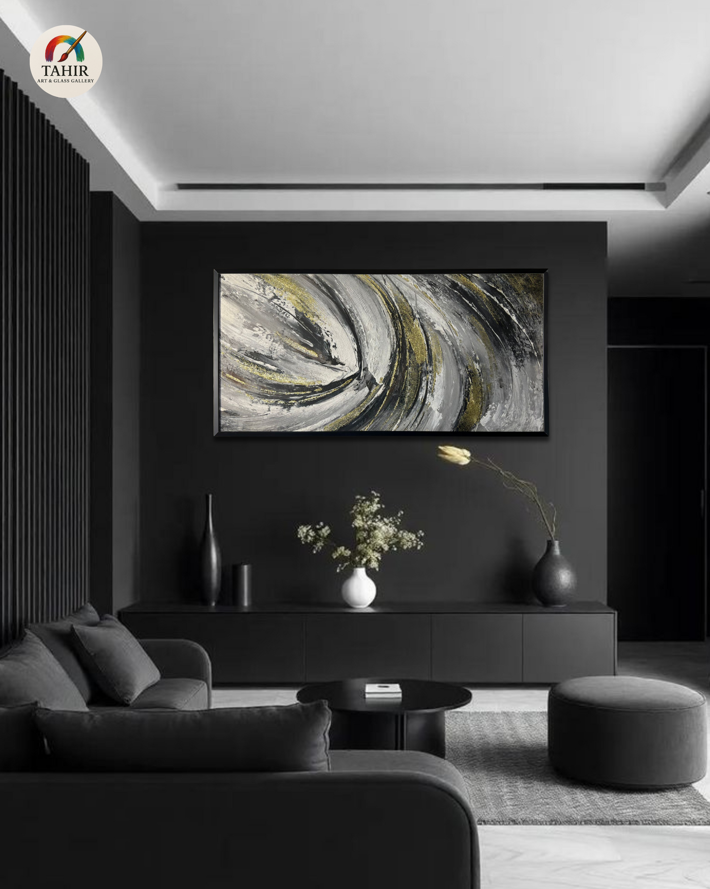Abstract Swirl Modern Wall Art – 24x48 Inches |