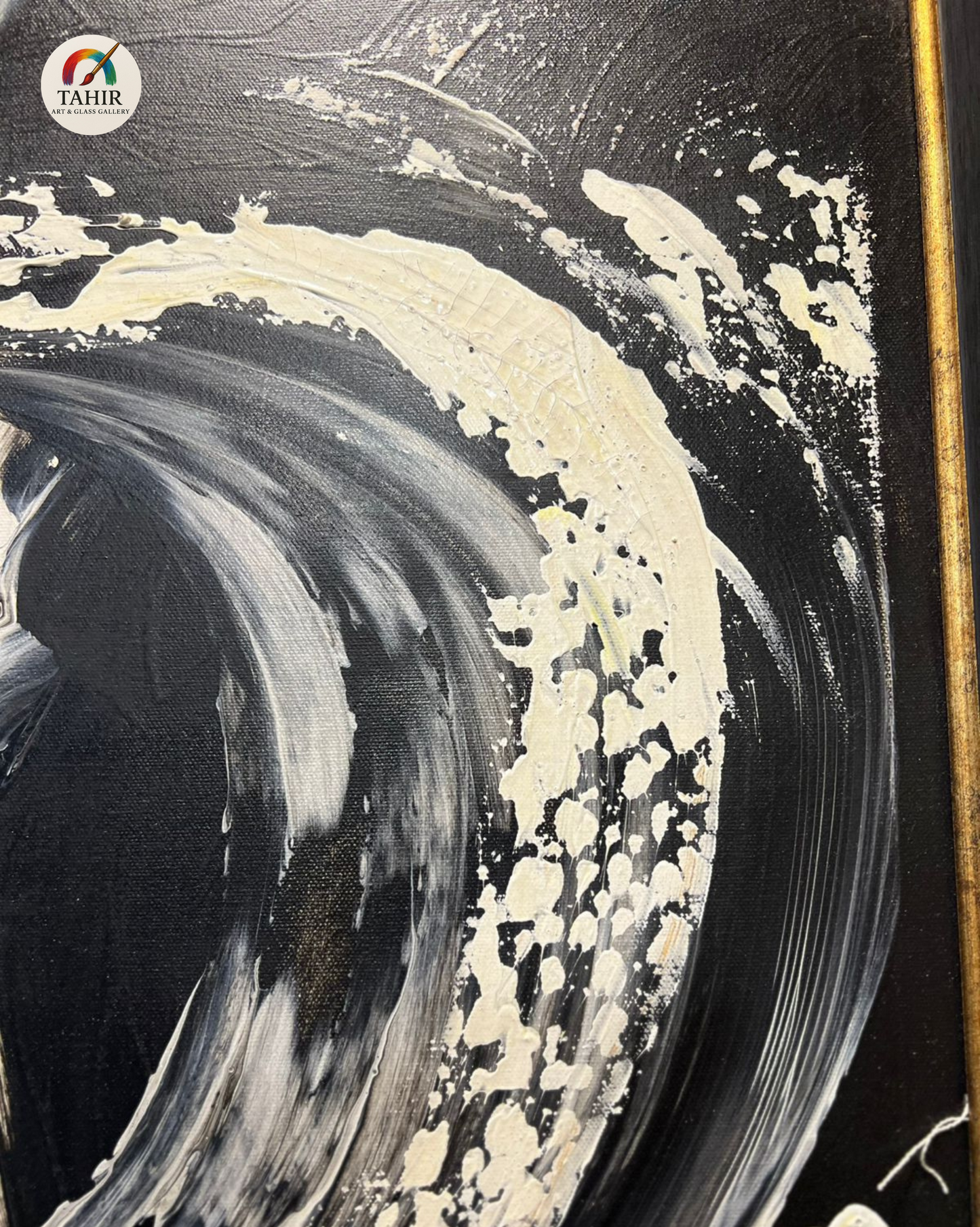 Monochrome Flow Abstract Painting – 24x48 Inches |