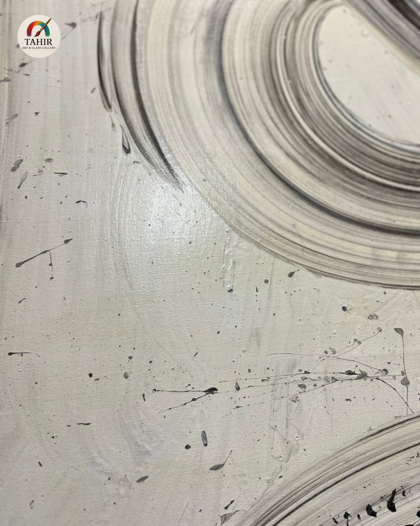 Monochrome Flow Abstract Painting – 24x48 Inches |