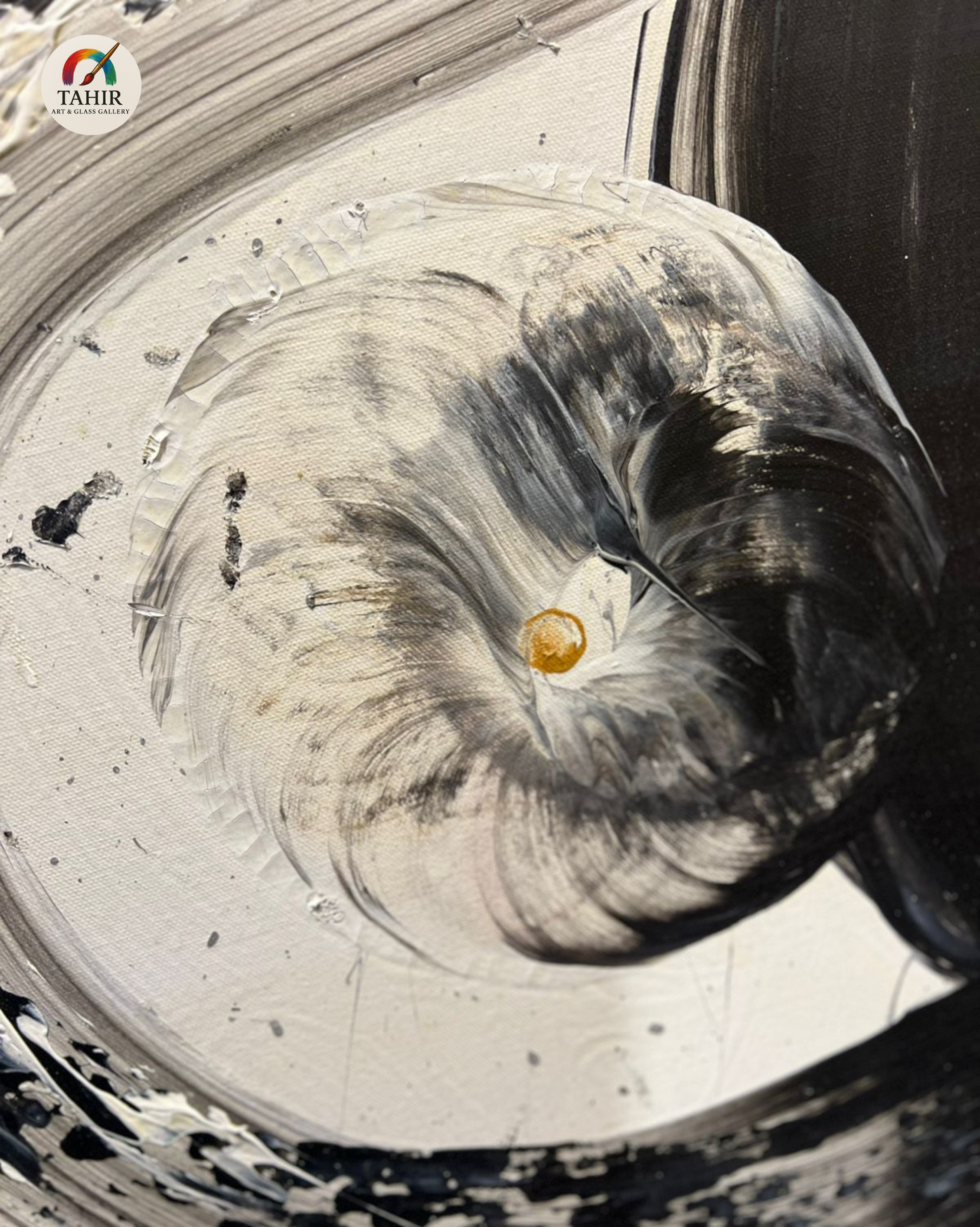 Monochrome Flow Abstract Painting – 24x48 Inches |