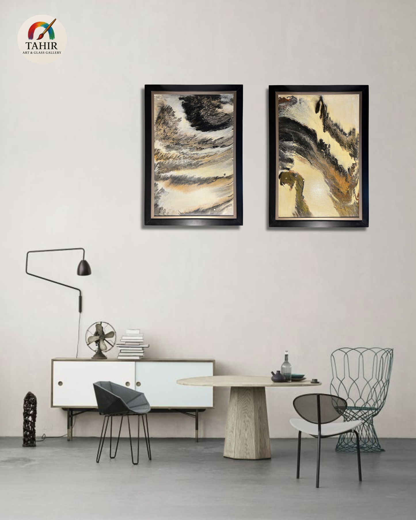 2-Piece Abstract Wall Art Set – 30x42" (Each) | Neutral Tones
