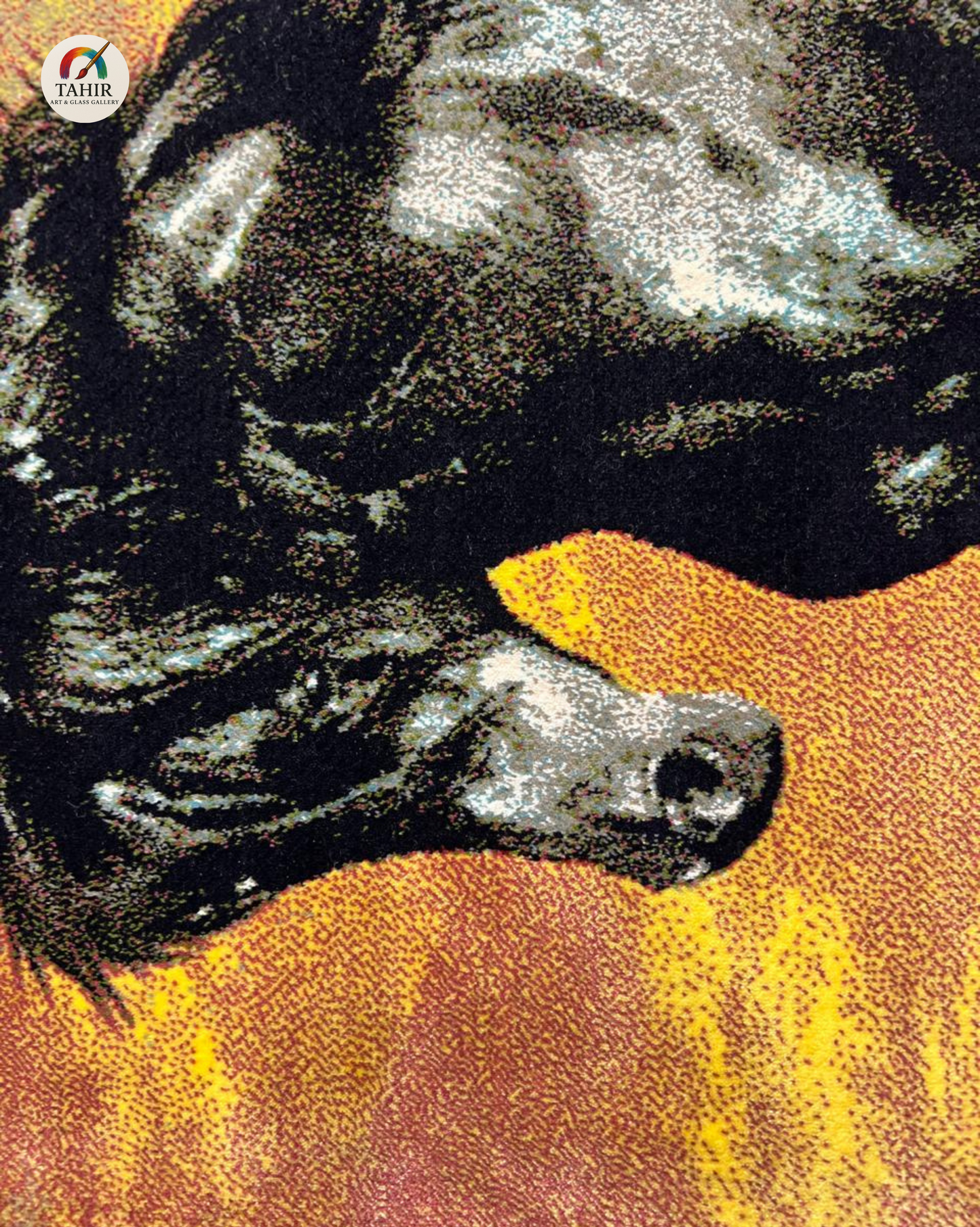 Black Horse Wall Carpet – 24x42" | Turkish Style