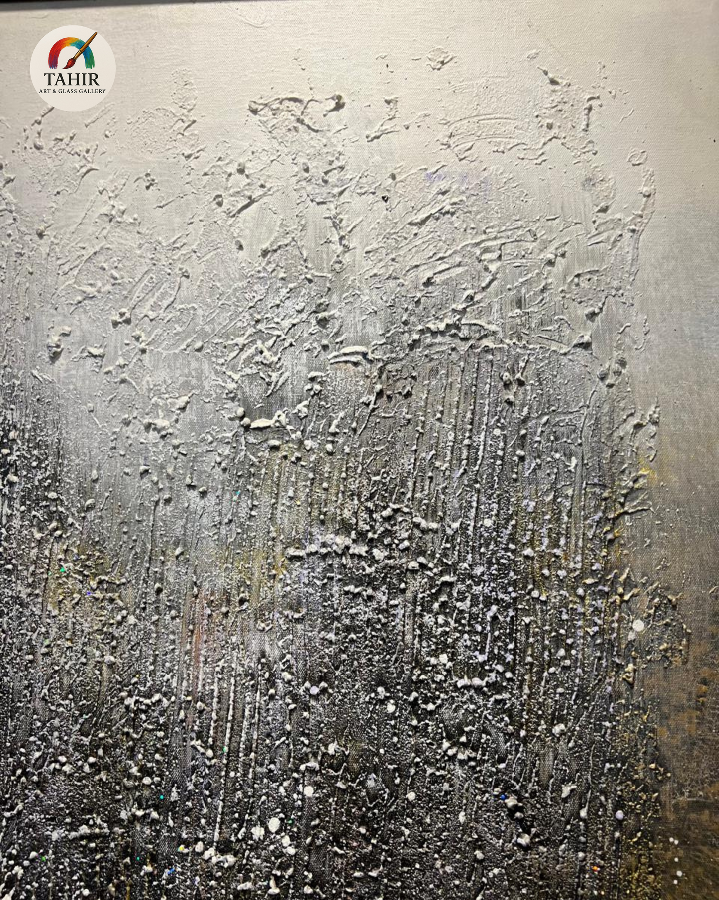 Textured Abstract Wall Art – 24x36 Inch | Monochrome Minimalist Painting