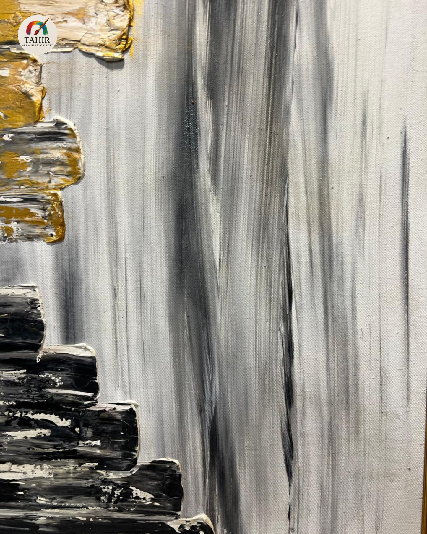 Abstract Cityscape Oil Painting – 30x42 Inches