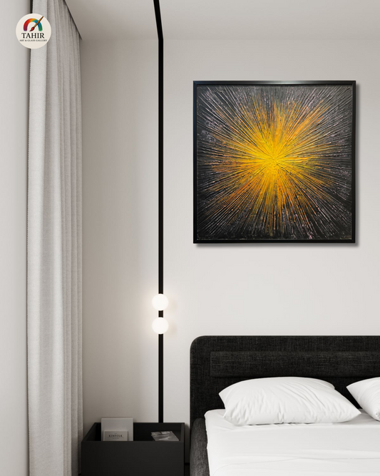 "Imported Radiant Burst – Handcrafted Textured Wall Art"   30 × 30 inches