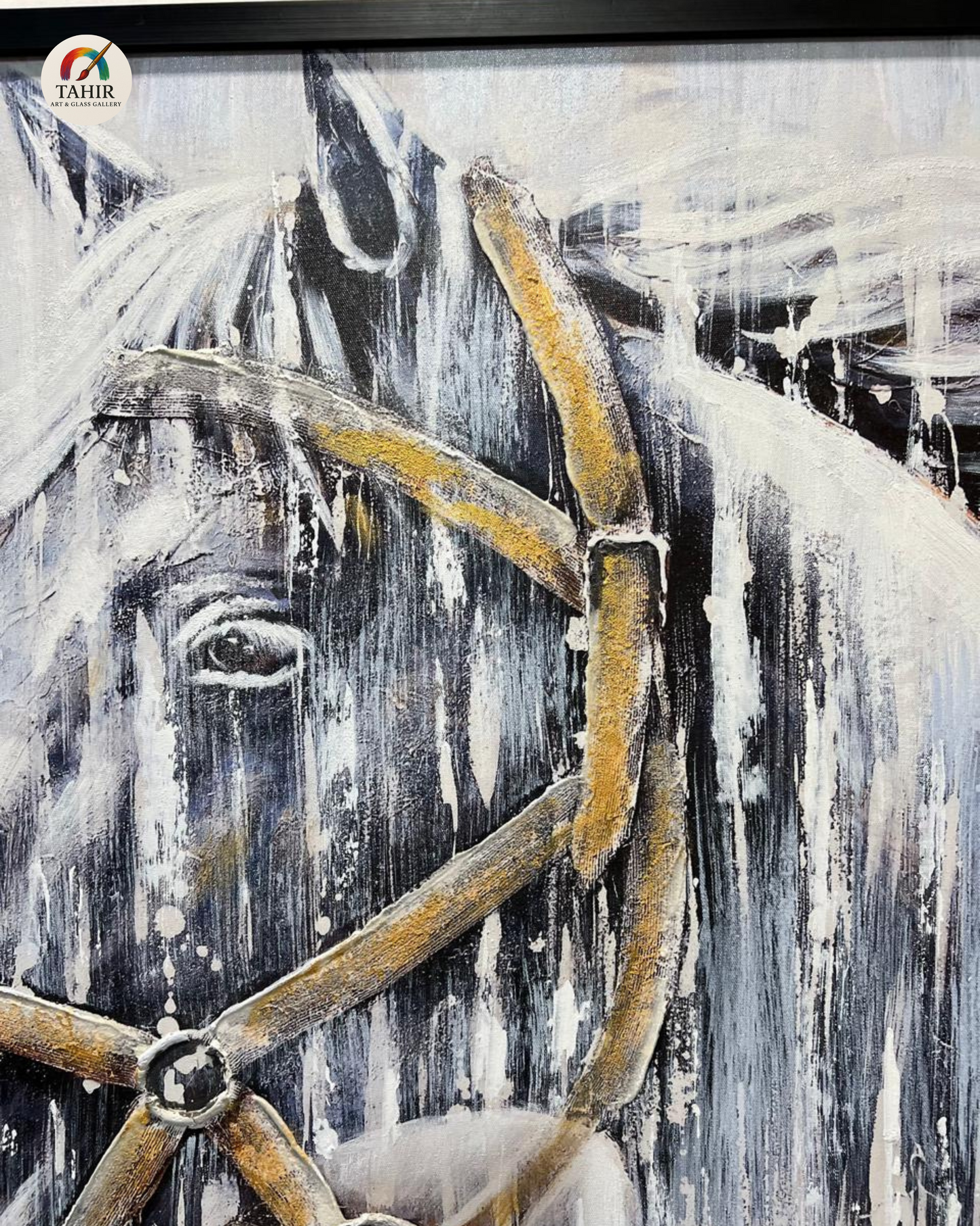 "Imported Majestic Horse – Hand-Painted Textured Wall Art"    30 × 30 inches