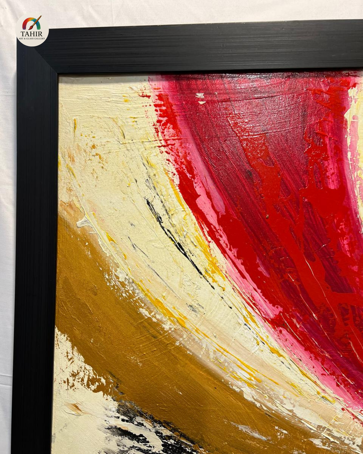 "Imported Color Burst – Bold Hand-Painted Abstract Wall Art"  42 × 42 inches