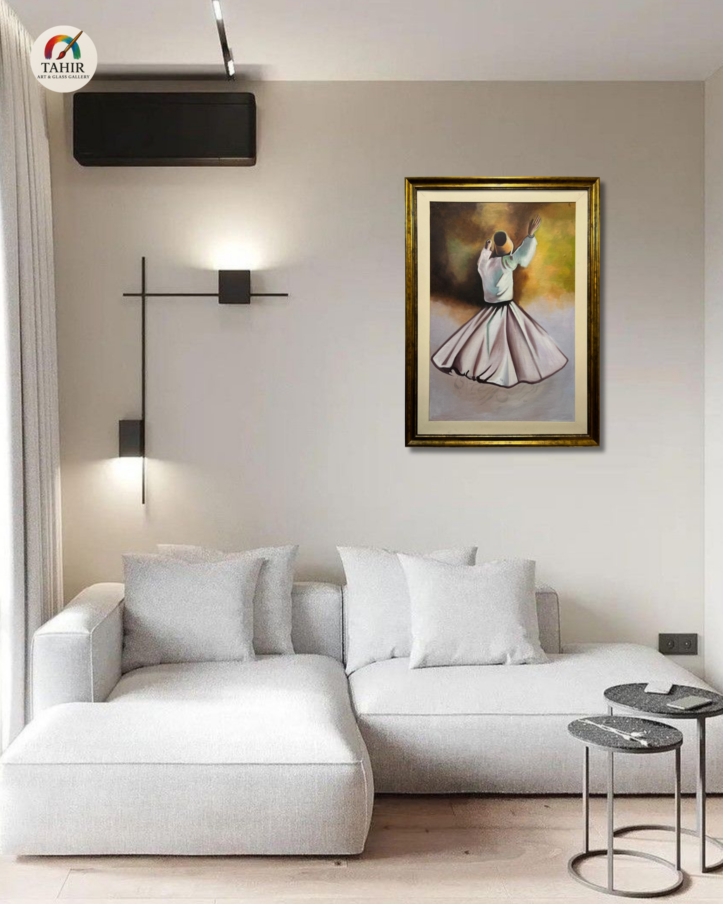 "30x42 Whirling Dervish Sufi Art – Framed Canvas"