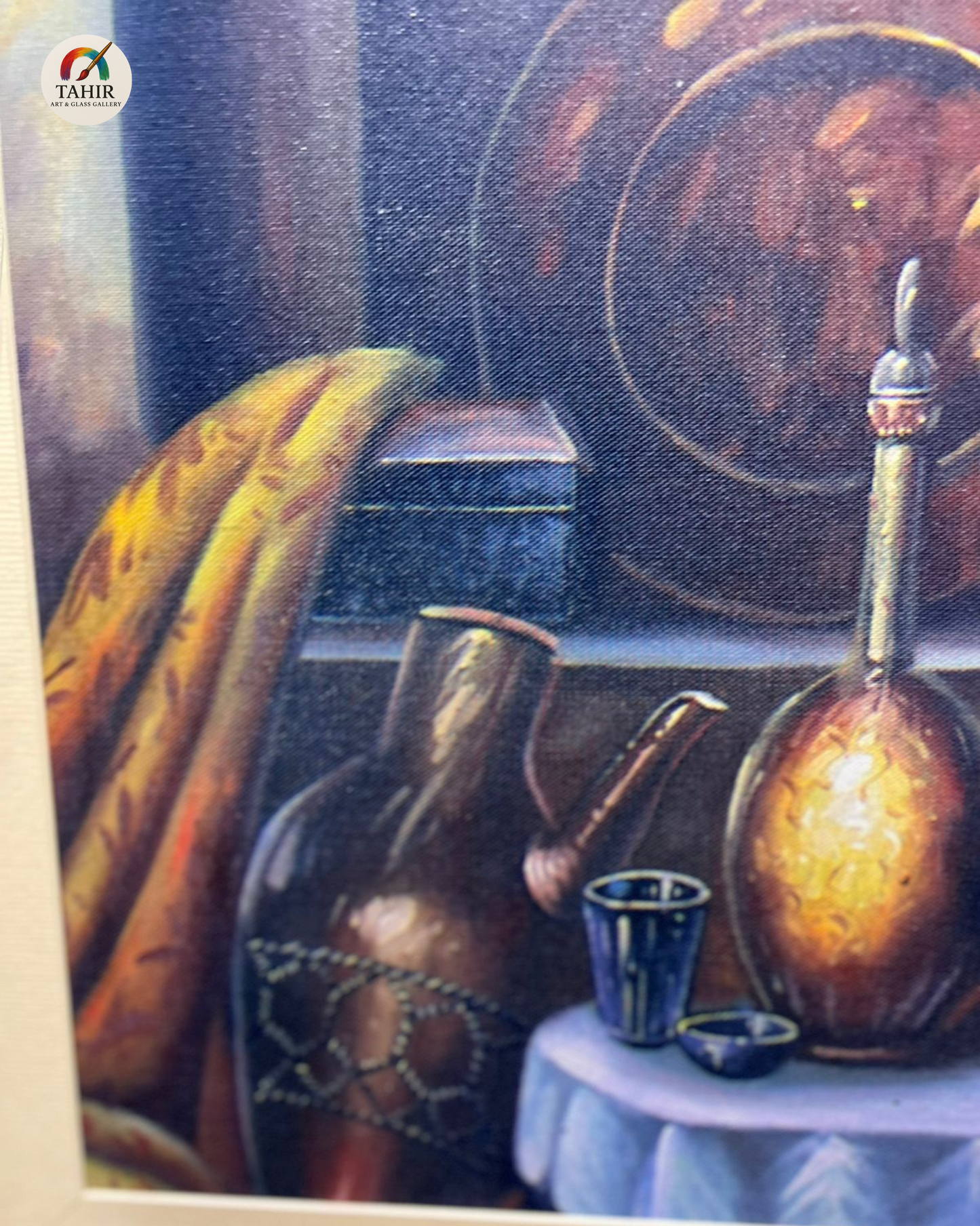Oriental Still Life Canvas Print – 18x24 Inches | Framed Vintage Art with Traditional Elements