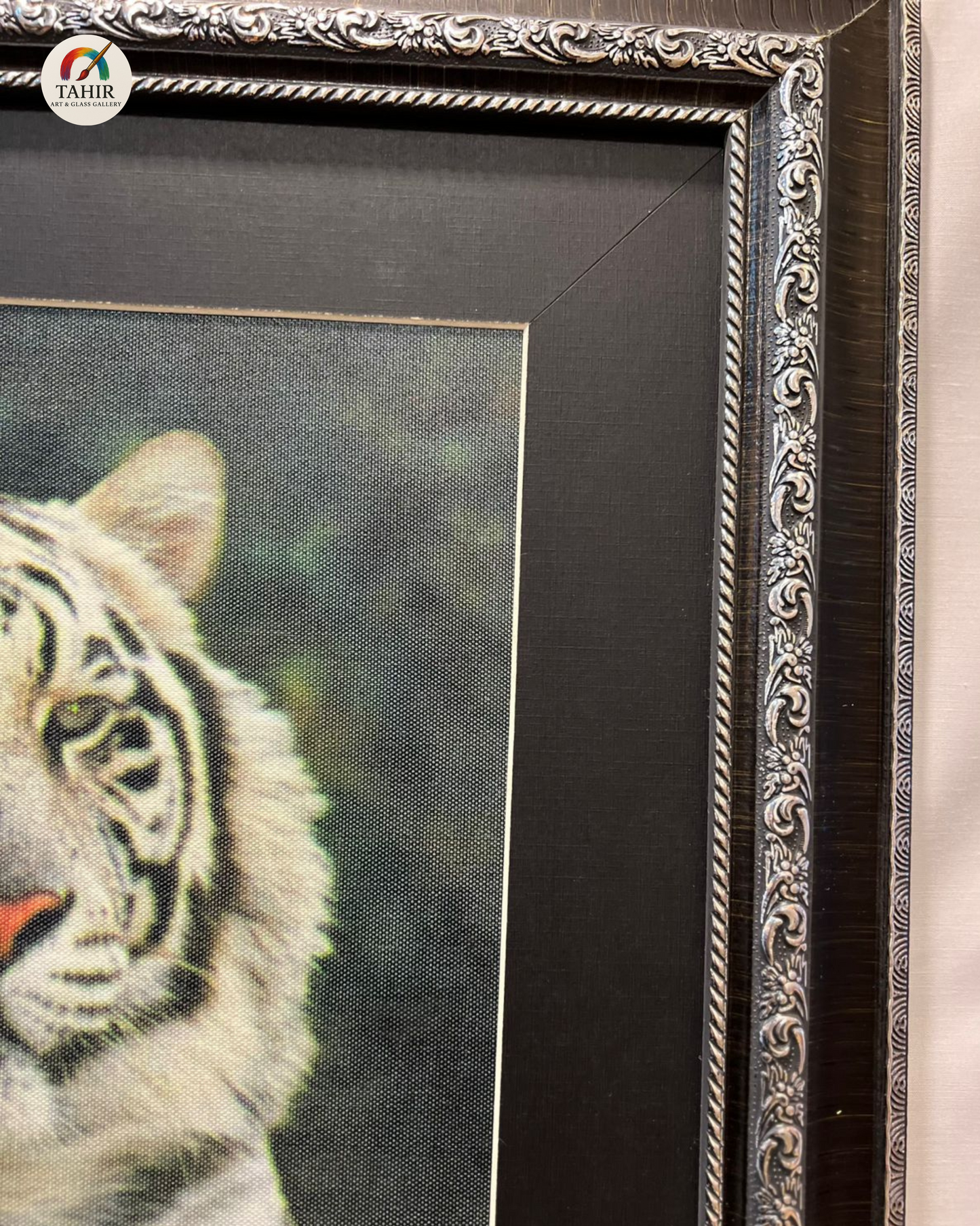 White Tiger Pair Canvas Print – 18x24 Inches | Framed Wildlife Art