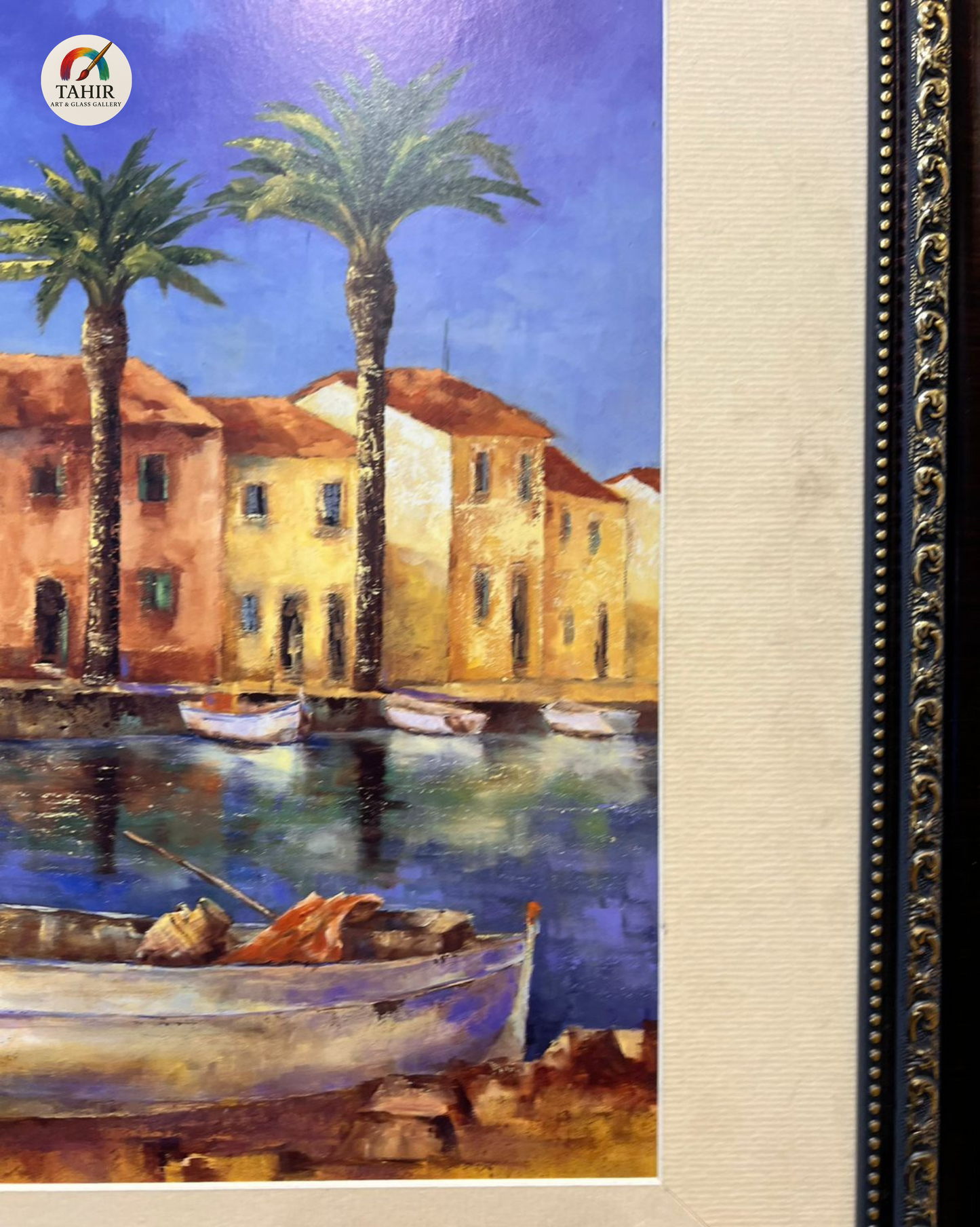 Mediterranean Harbor Sheet Print – 18x24 Inches | Framed Coastal Landscape Art
