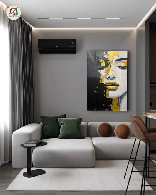 Modern Abstract Female Portrait – 24x36 Inches – Unframed Canvas oil Painting