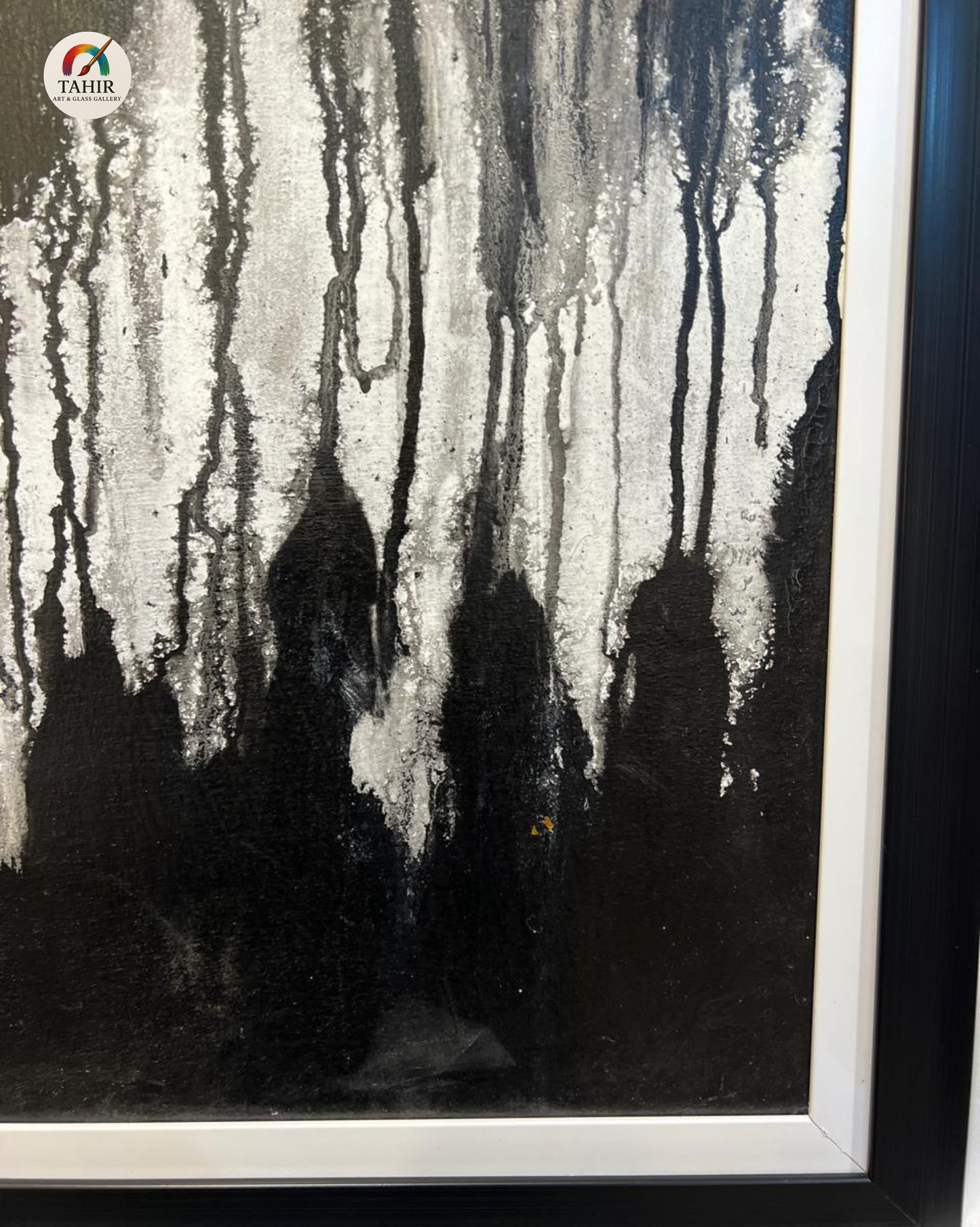 Abstract Moon Textured Oil Painting – Handmade Modern Wall Art (24×36 in)
