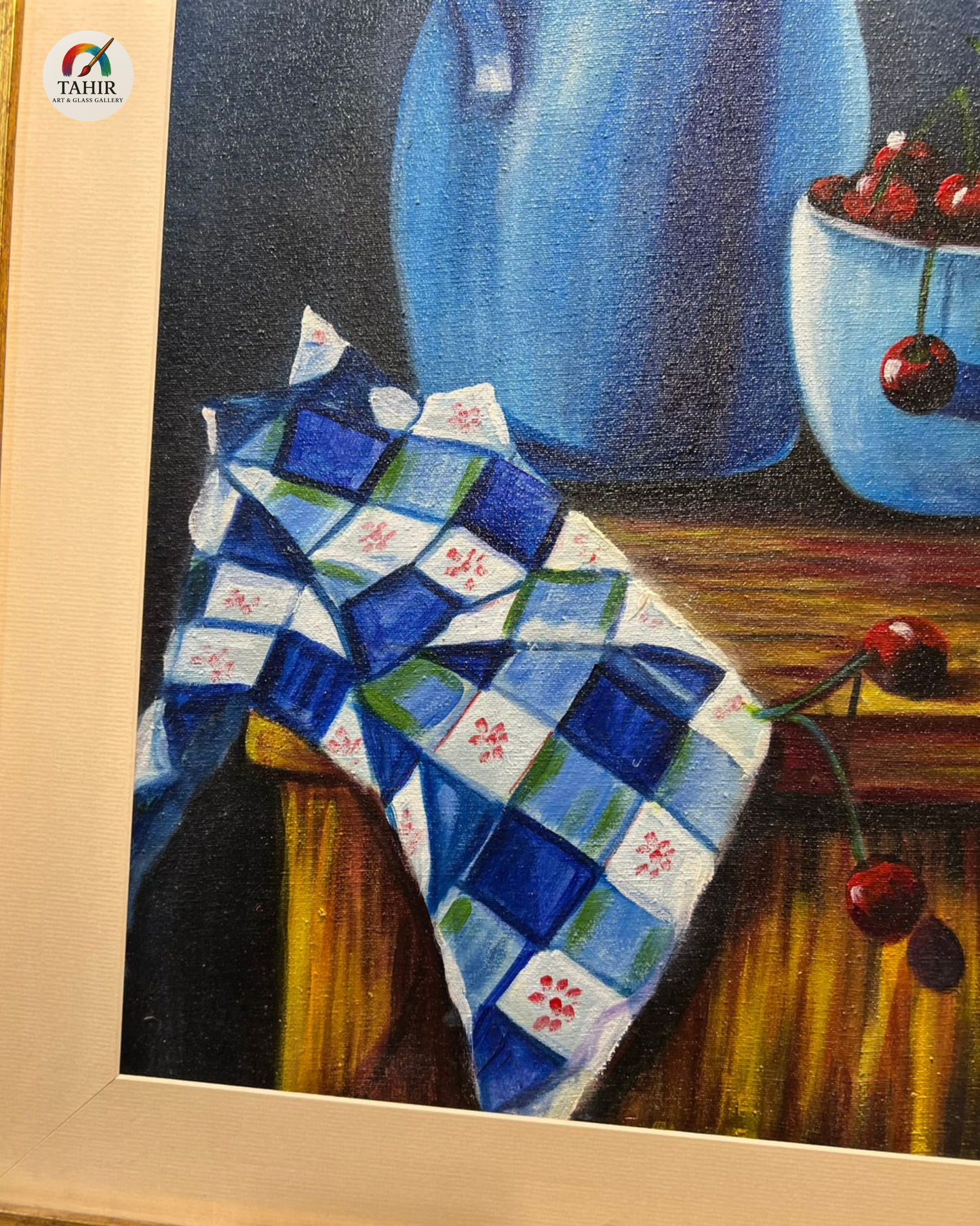 "Still Life with Cherries & Blue Jug – Classic Wall Art (24 x 30 Inches)"