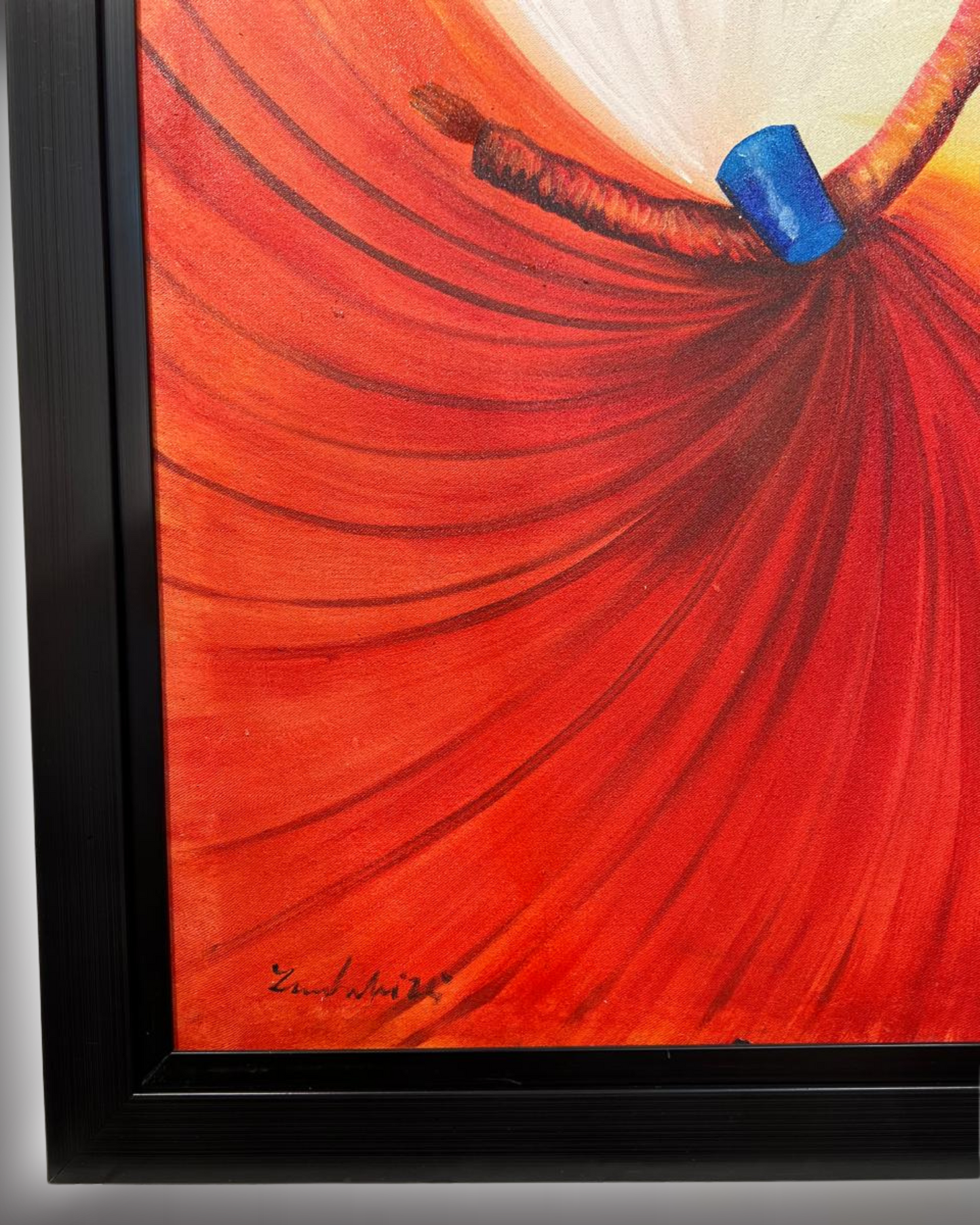 "Whirl of Devotion – Sufi Dervish Handmade Painting (30x42”)