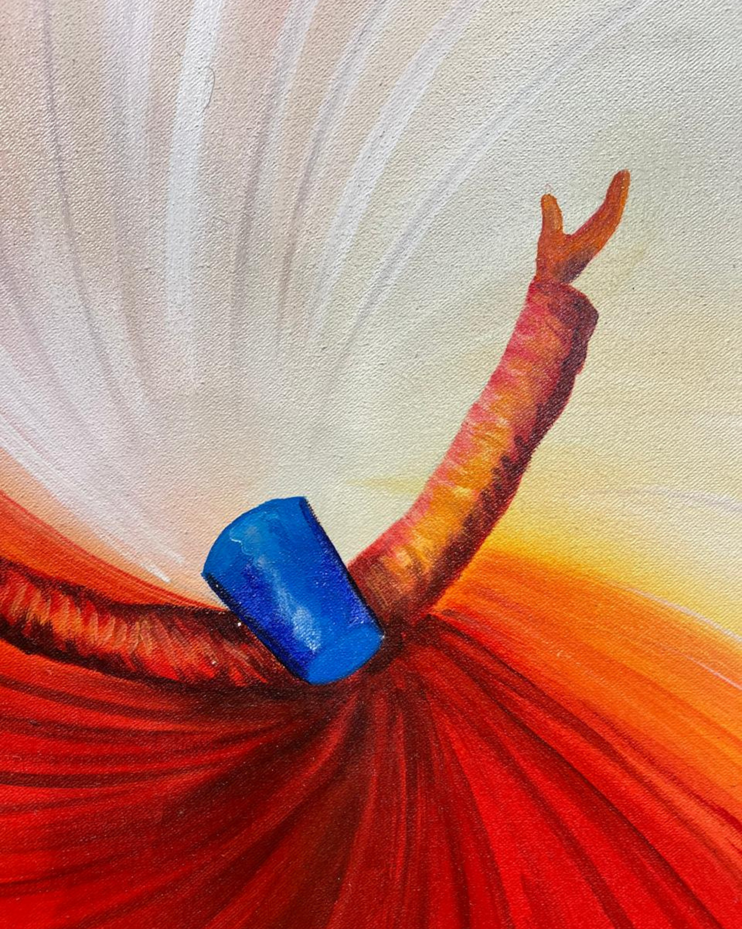 "Whirl of Devotion – Sufi Dervish Handmade Painting (30x42”)
