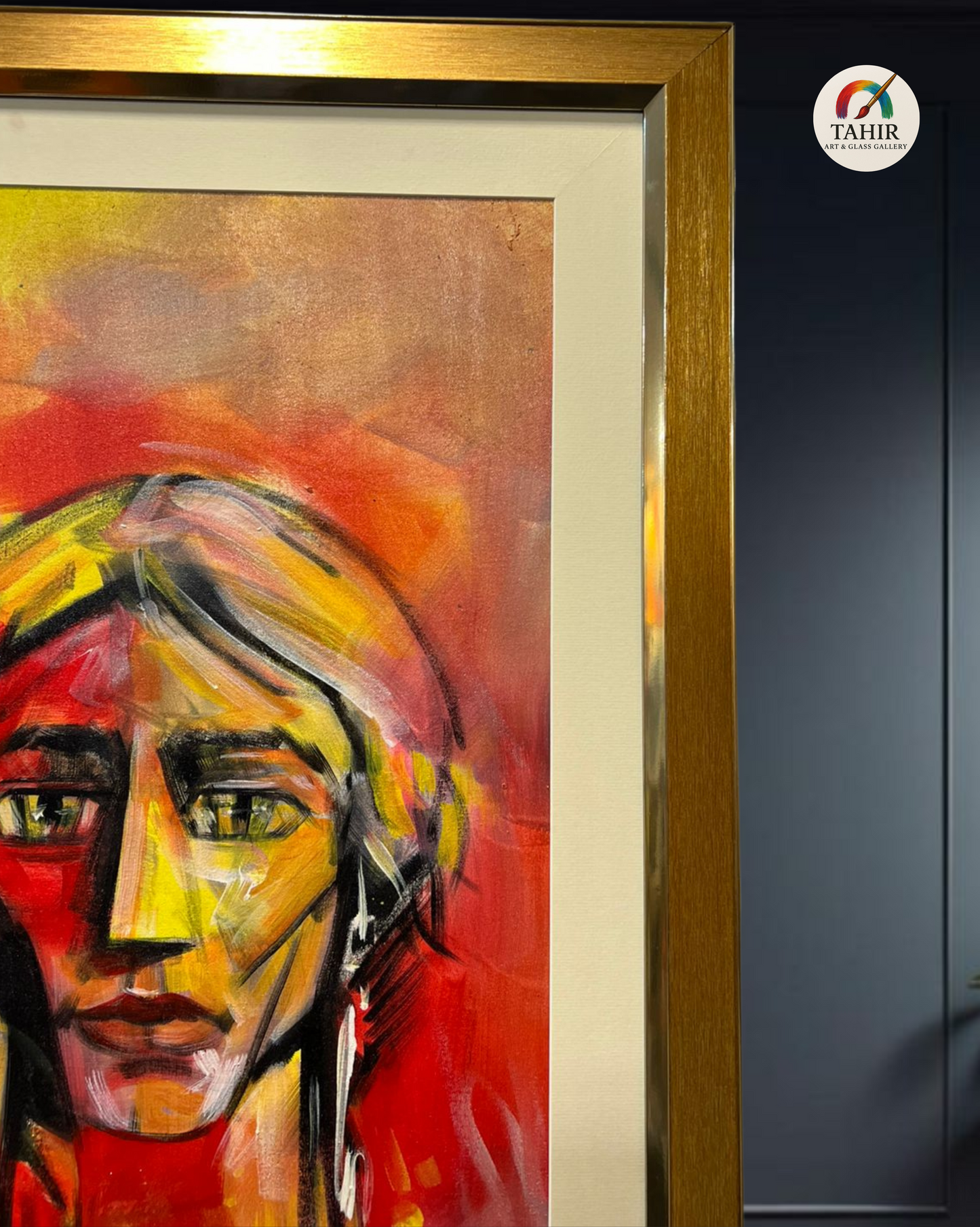 "Silent Souls" – Abstract Expression of Two Figures | 30x42" Framed Art
