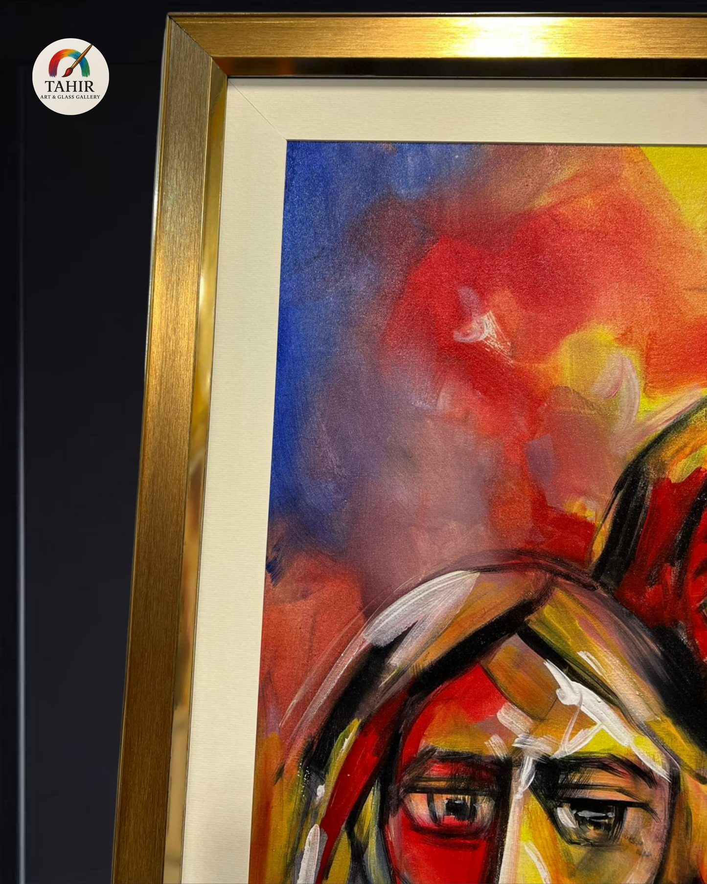 "Silent Souls" – Abstract Expression of Two Figures | 30x42" Framed Art
