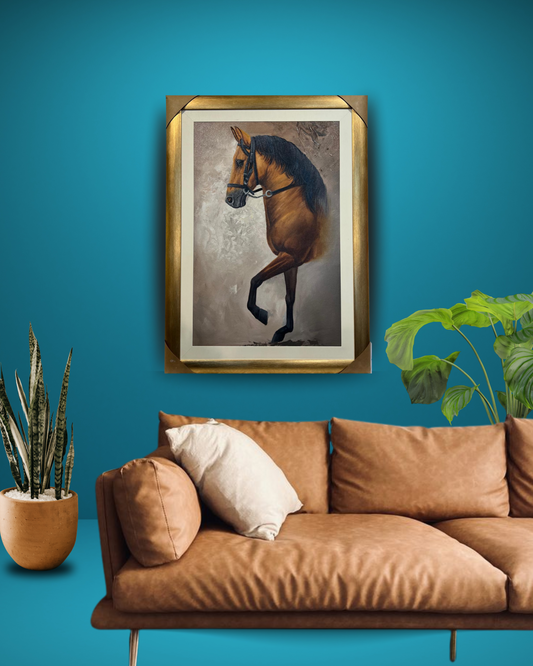 "The Regal Stride – Horse Oil Painting (30x42”)"