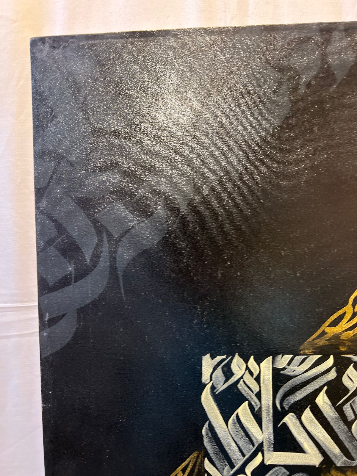 Islamic Calligraphy Wall Art Set (2 Pieces) – 24x36 Inches | Elegant Gold & Black Arabic Design