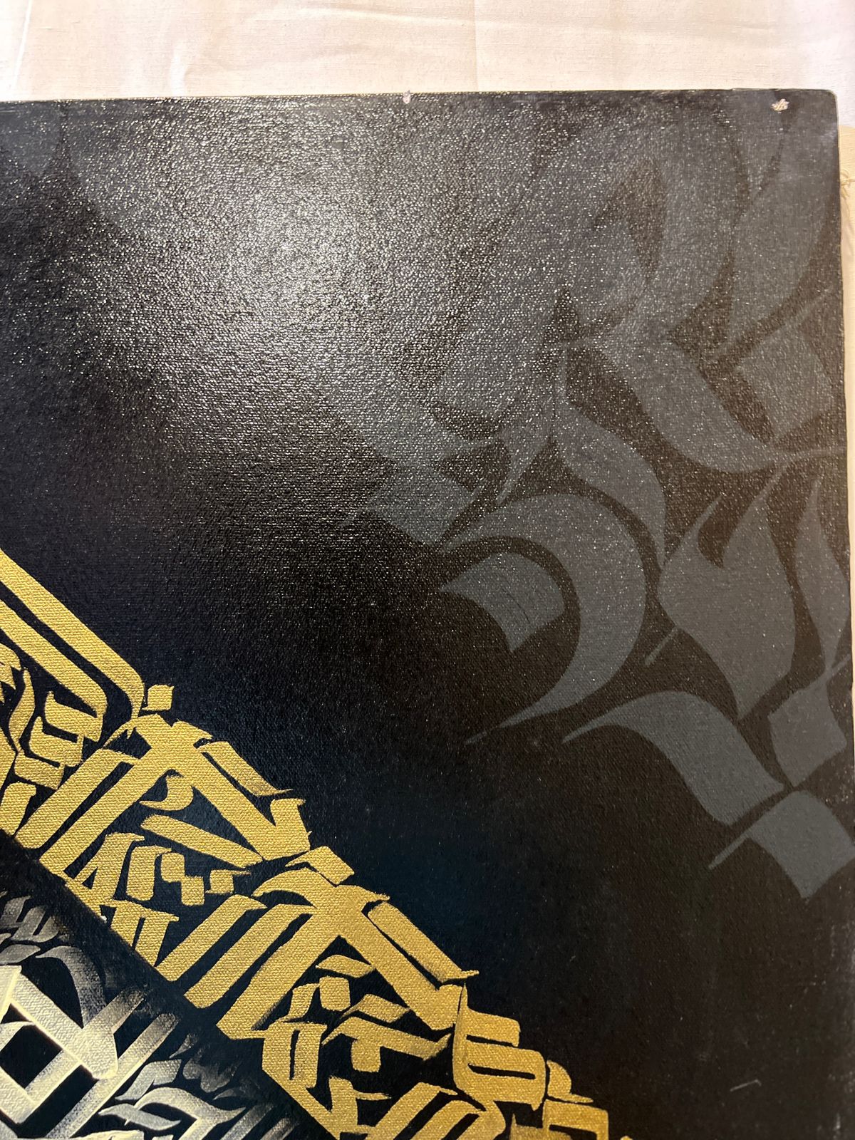 Islamic Calligraphy Wall Art Set (2 Pieces) – 24x36 Inches | Elegant Gold & Black Arabic Design