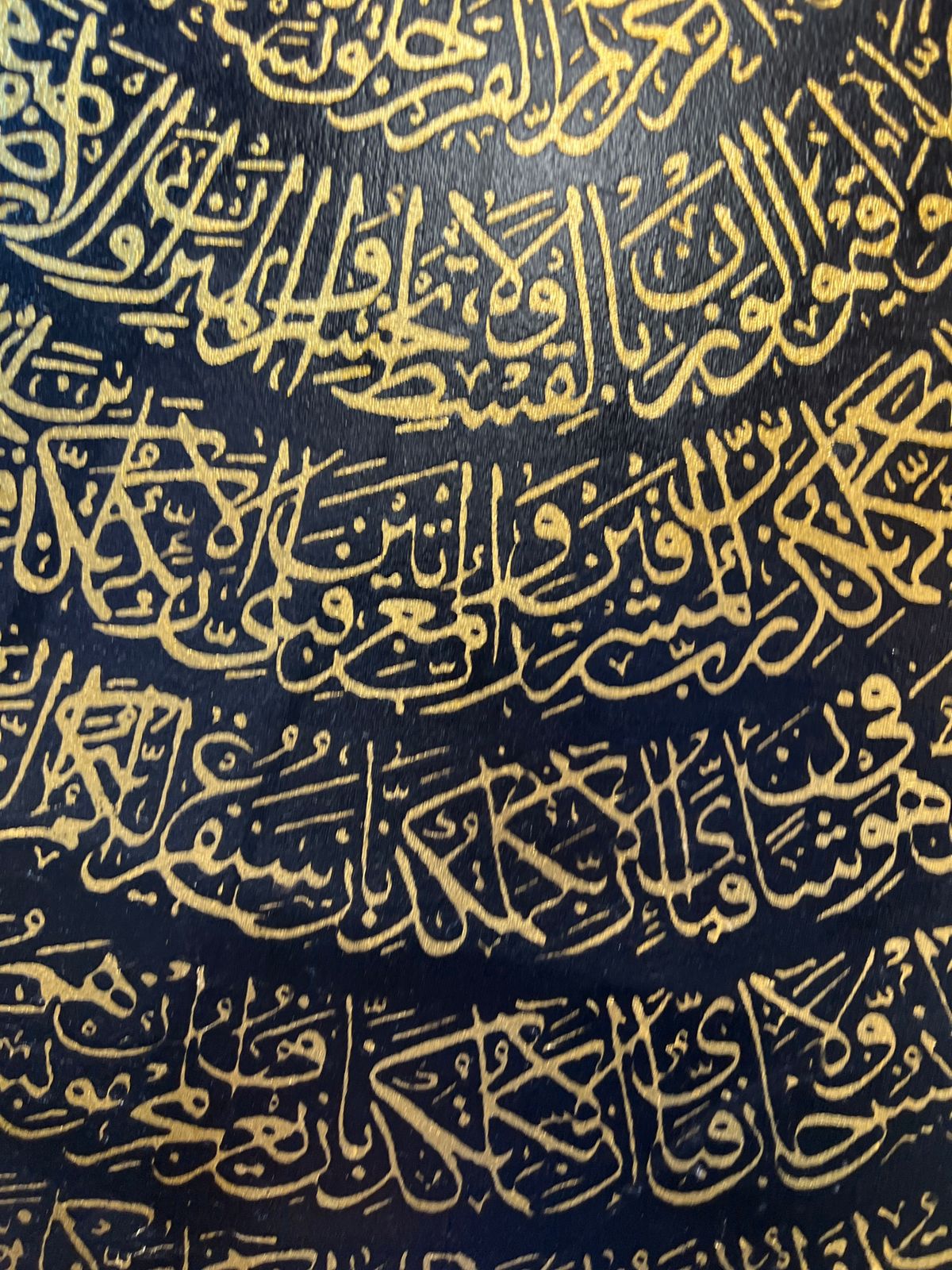 "Golden Ayat Spiral – 42x42” Hand-Painted Canvas"