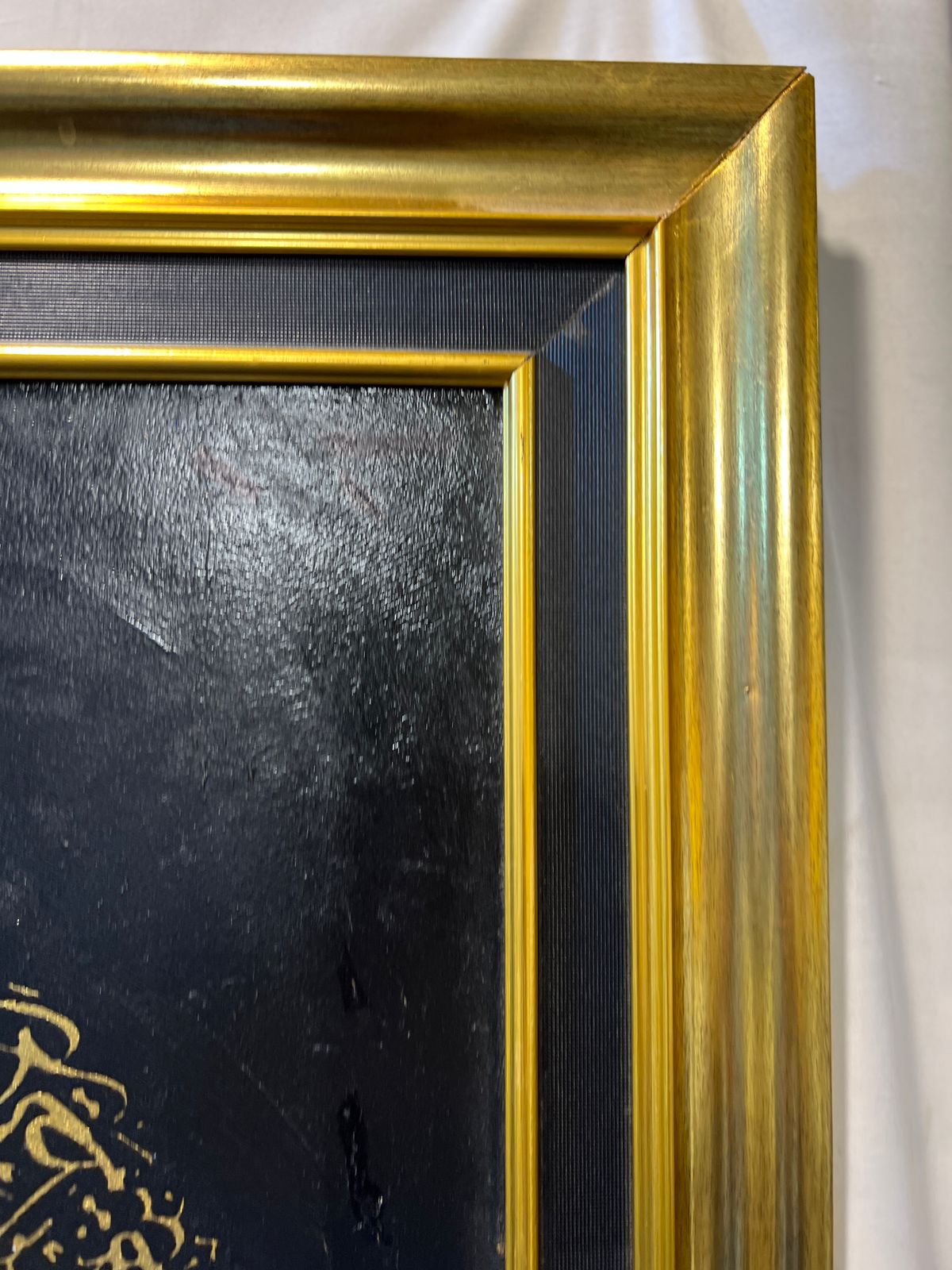 "Golden Ayat Spiral – 42x42” Hand-Painted Canvas"